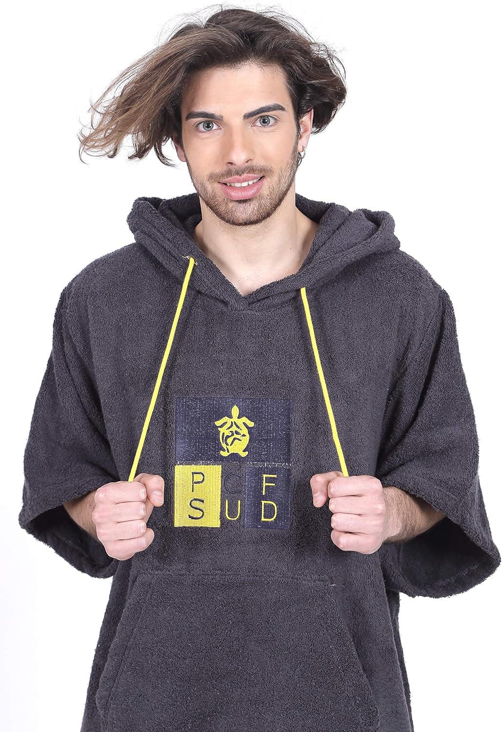 Pacifique Sud - Poncho Surf Grigio con Maniche - immagine 5