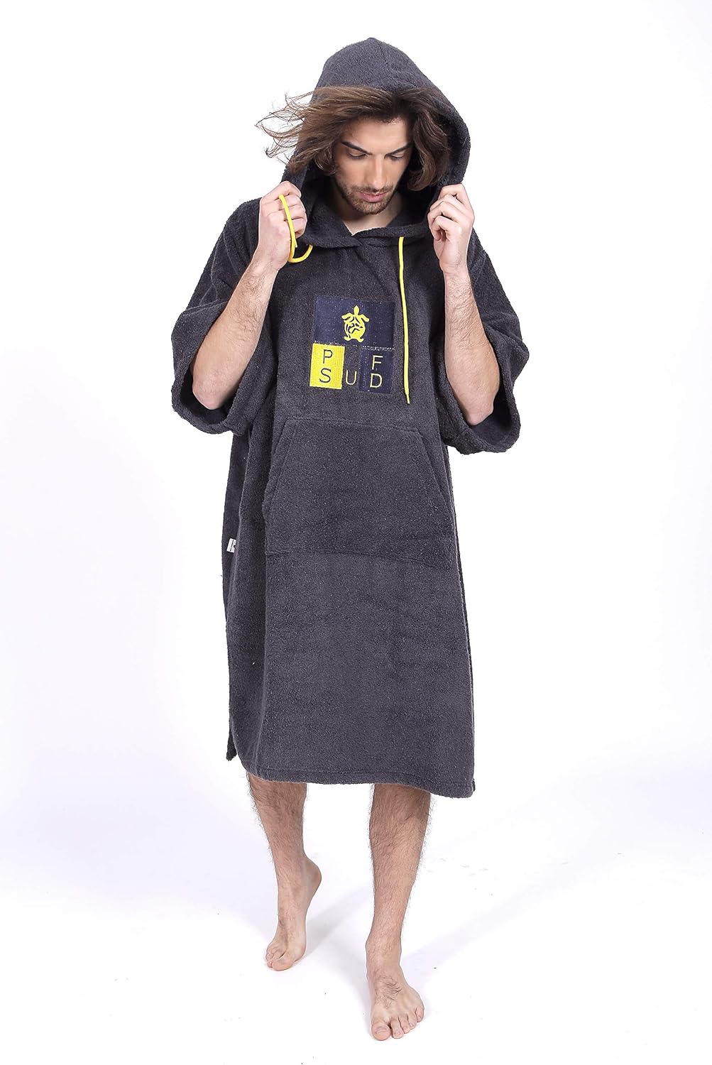 Pacifique Sud - Poncho Surf Grigio con Maniche - immagine 6