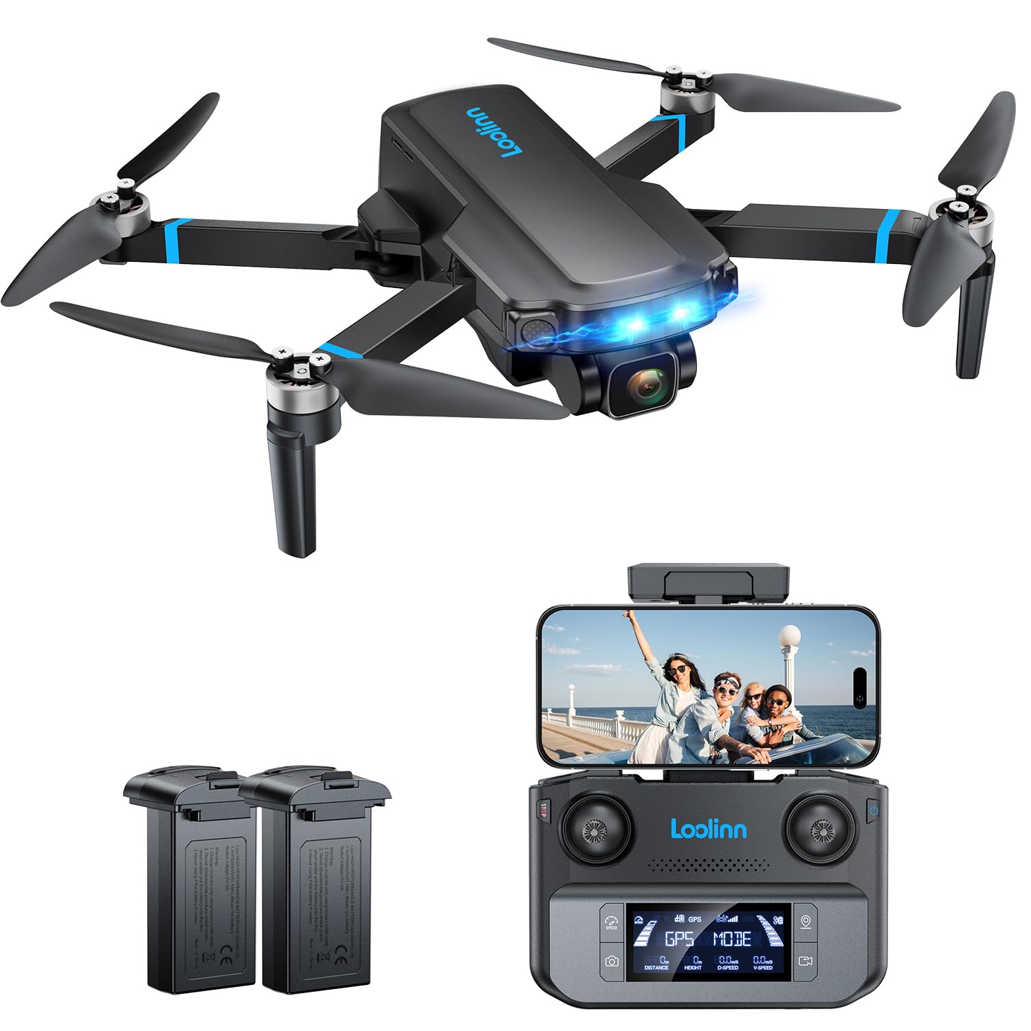 Loolinn Drone con Telecamera 4K e 2 Batterie