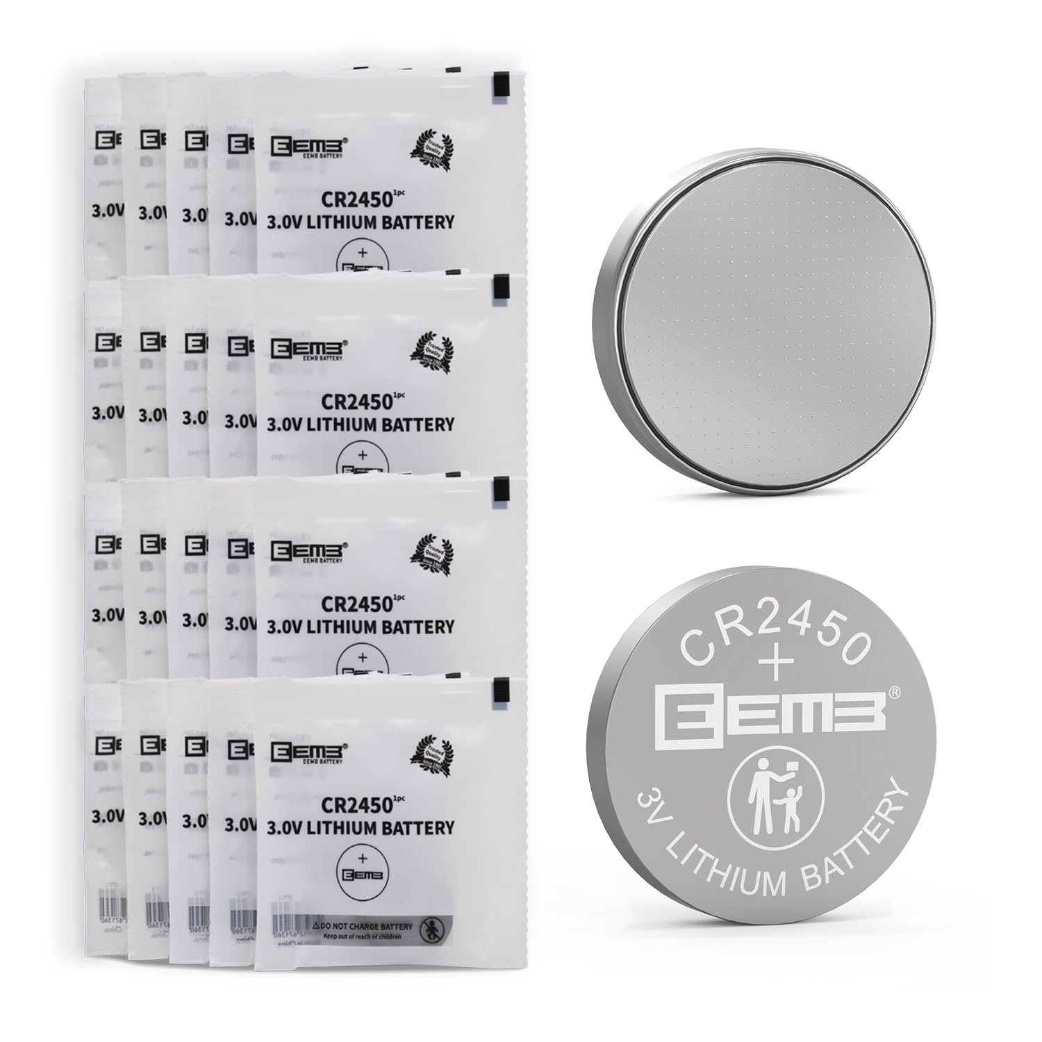 Eemb CR2450 - Confezione 20 Batterie a Bottone 3V