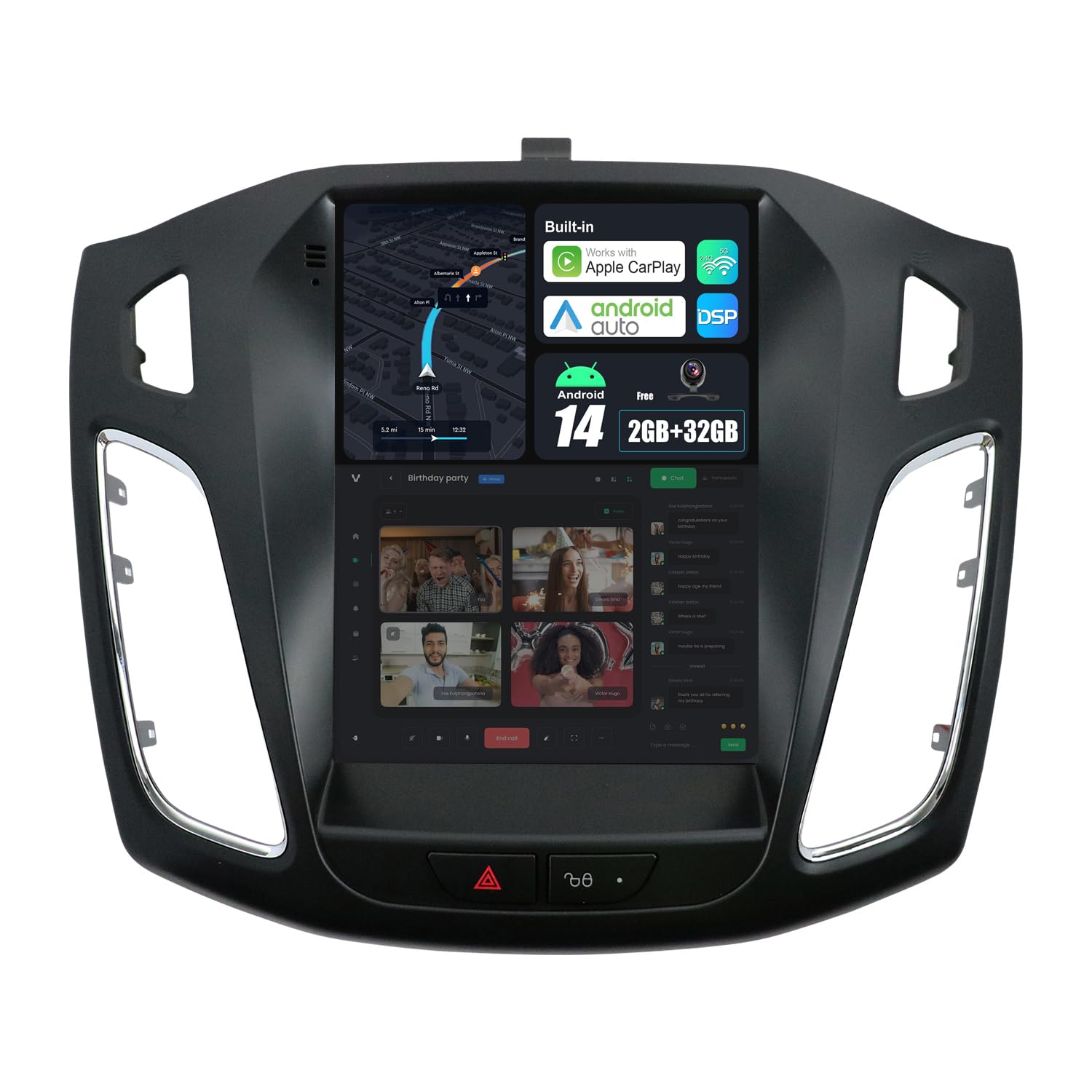 Android 14 IPS Autoradio per Ford Focus (2010-2013) 9 Pollici