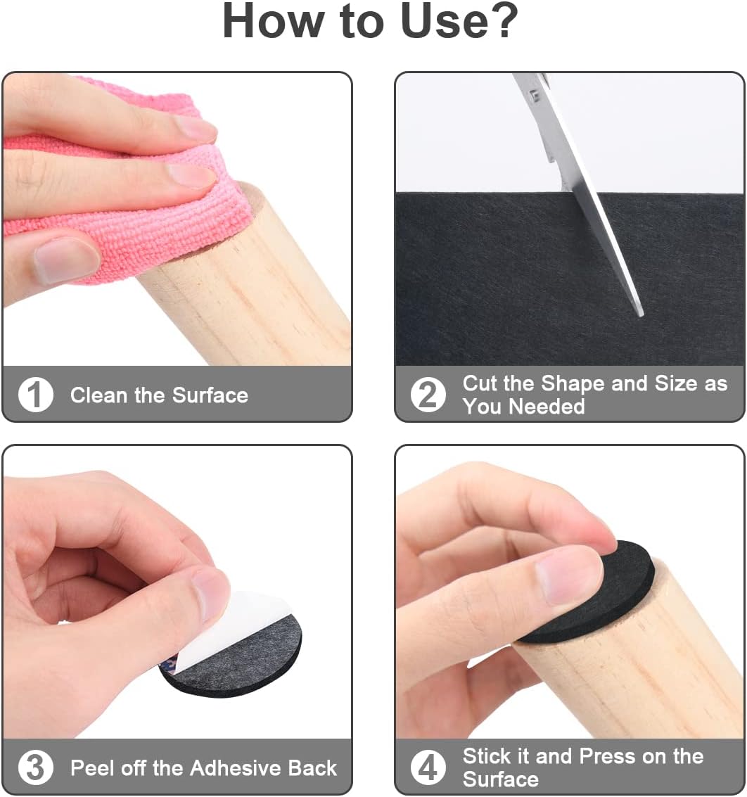 Vicloon Feltro Autoadesivo 120cm - 3 Rotoli, Nero - immagine 4