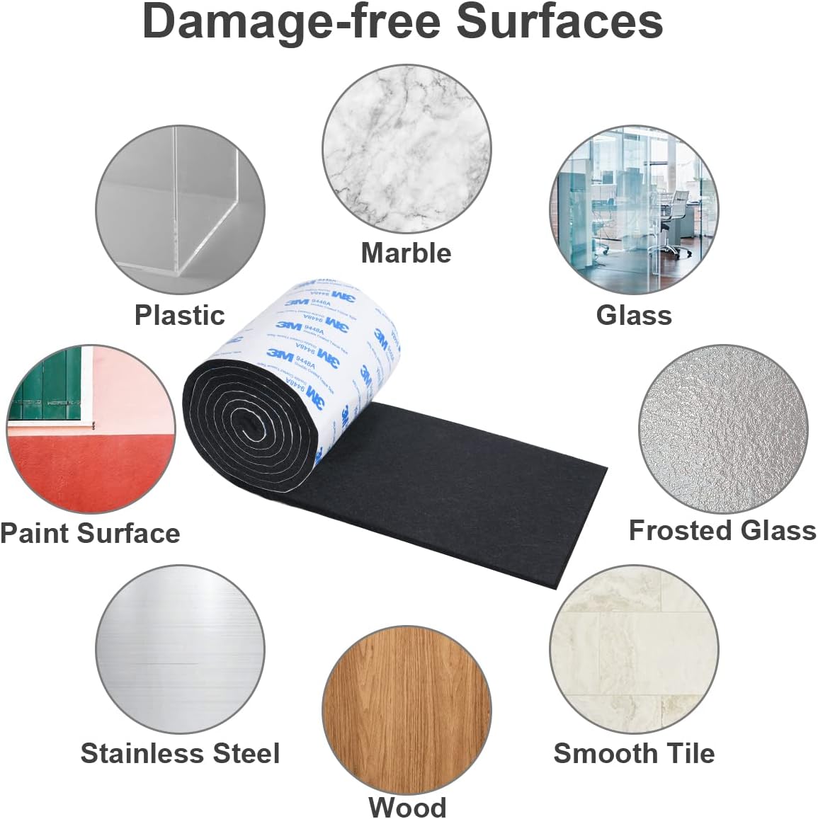 Vicloon Feltro Autoadesivo 120cm - 3 Rotoli, Nero - immagine 6