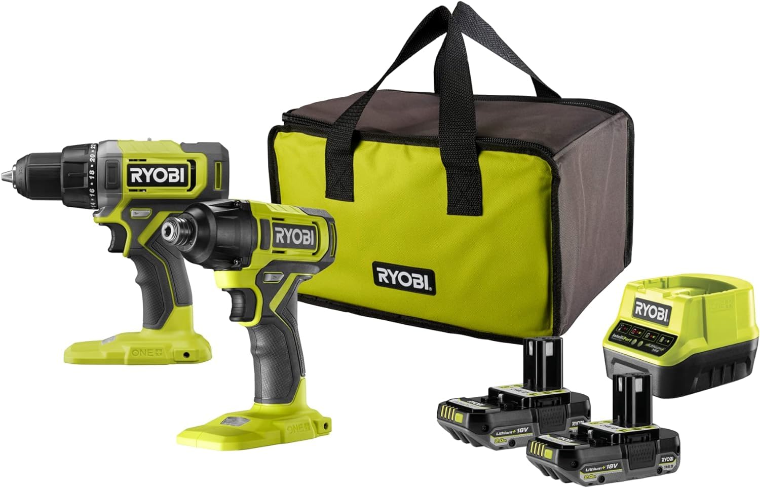 Ryobi RCK182G-220S - Kit Utensili 18V One+ 2 Pezzi