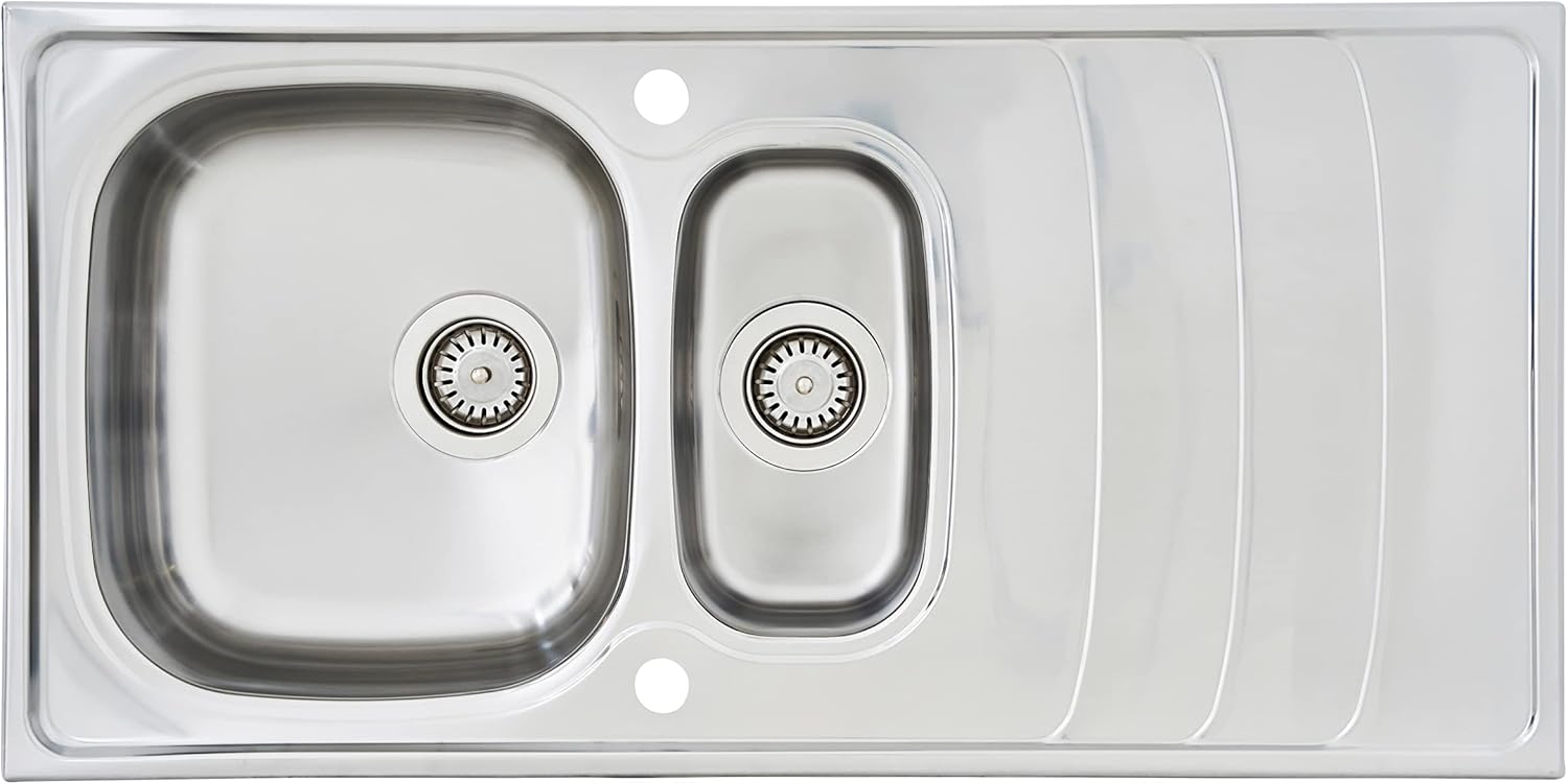 Respekta Miami Lavello Inox 1,5 Vasche 100x50 cm - immagine 1