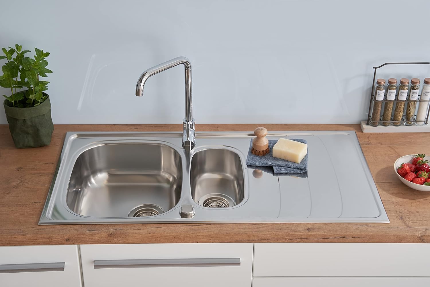 Respekta Miami Lavello Inox 1,5 Vasche 100x50 cm - immagine 2