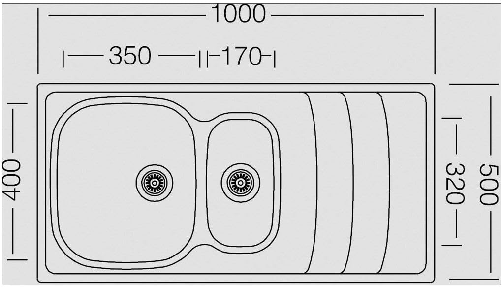 Respekta Miami Lavello Inox 1,5 Vasche 100x50 cm - immagine 3