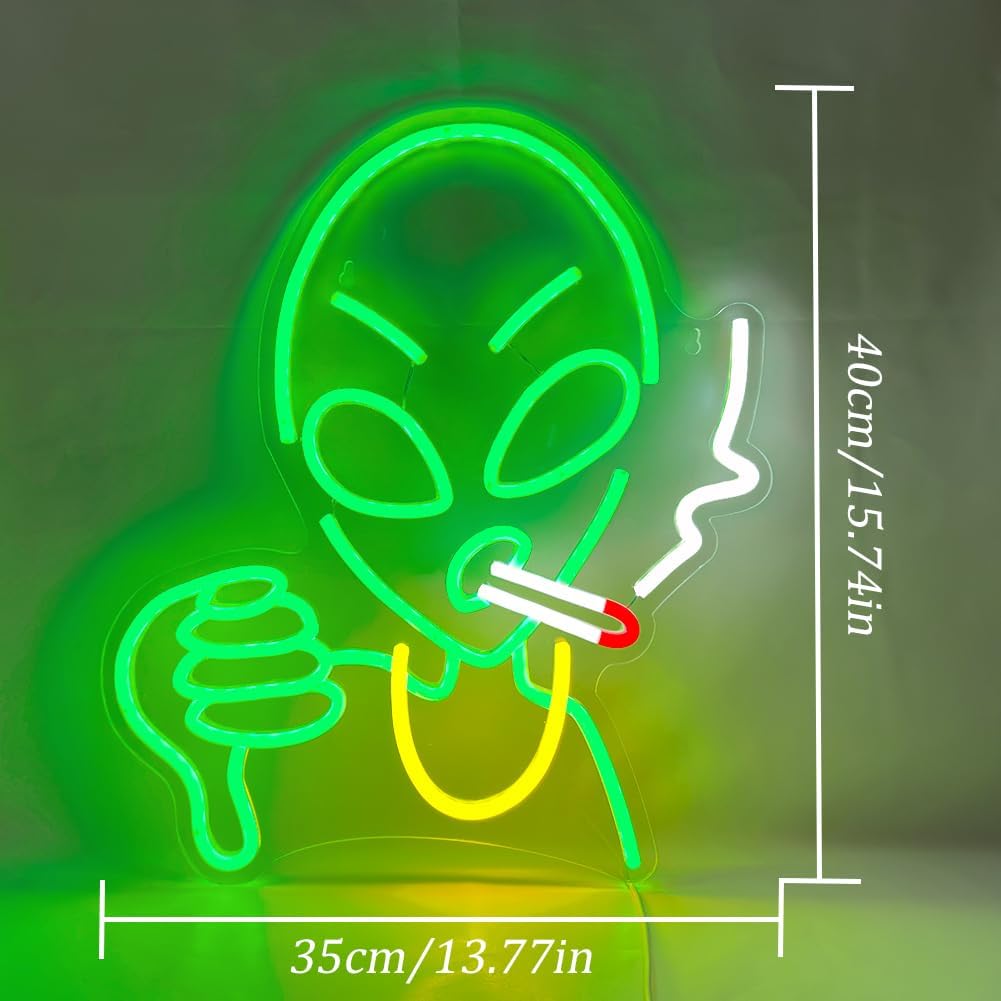Luci Neon Aliene a LED - Insegna USB Green - immagine 3