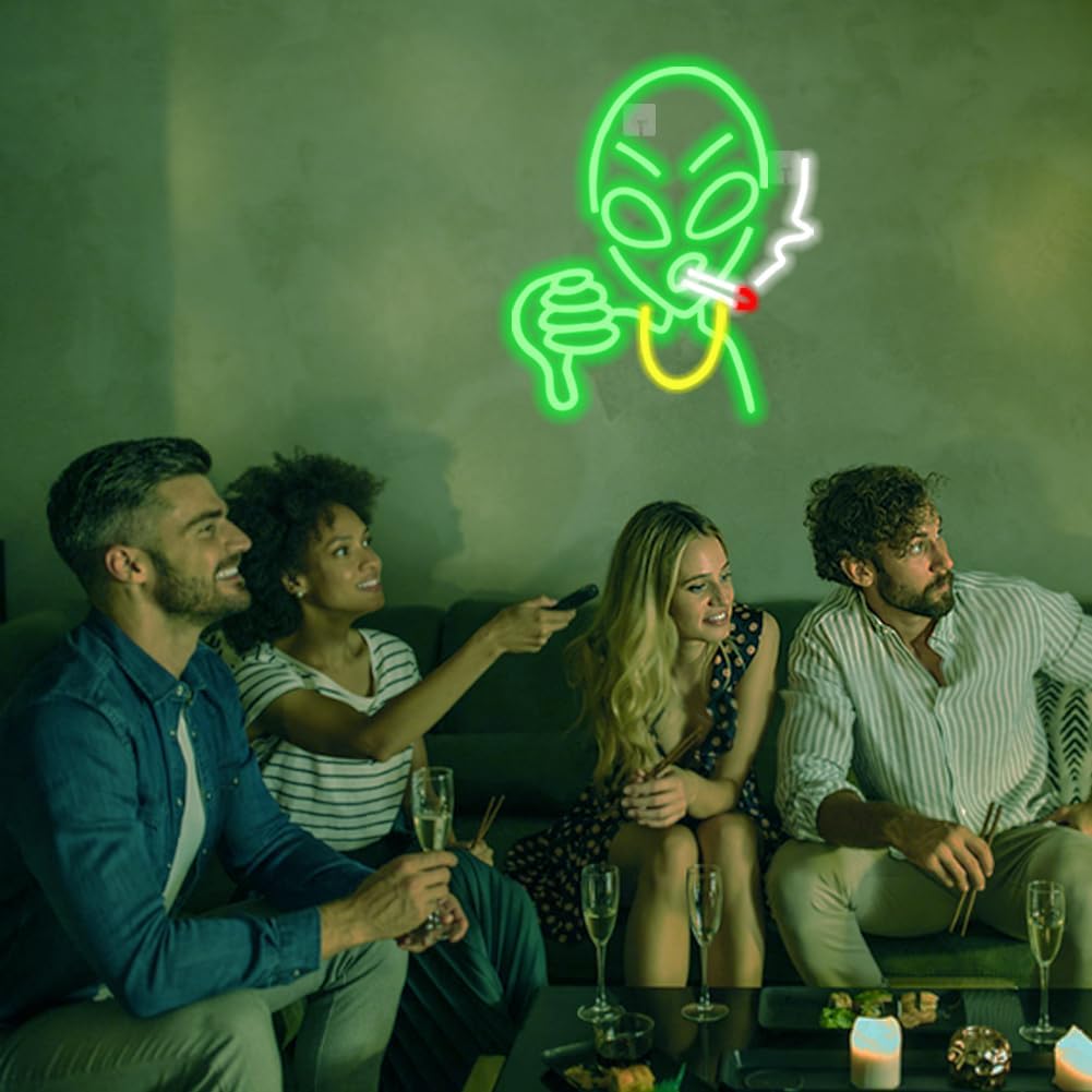 Luci Neon Aliene a LED - Insegna USB Green - immagine 5