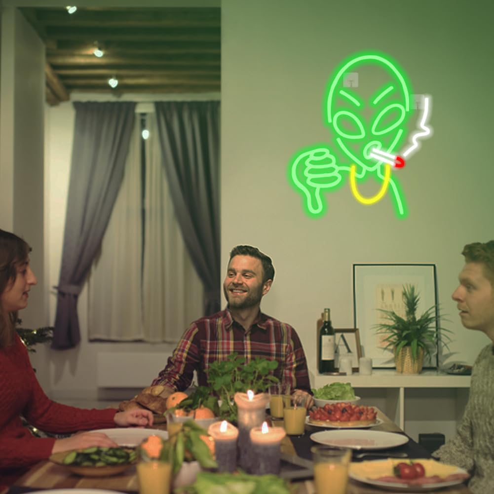 Luci Neon Aliene a LED - Insegna USB Green - immagine 6