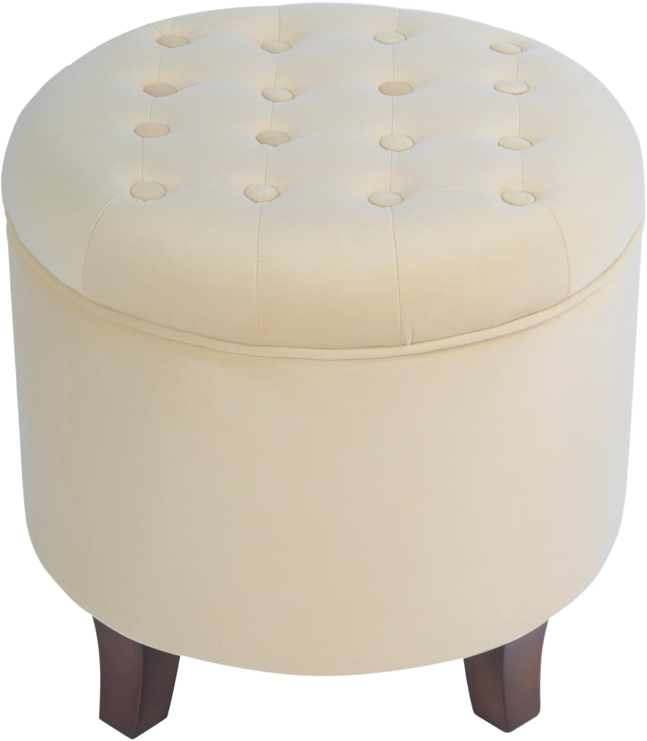 Homepop Pouf Contenitore in Velluto, Crema - immagine 10