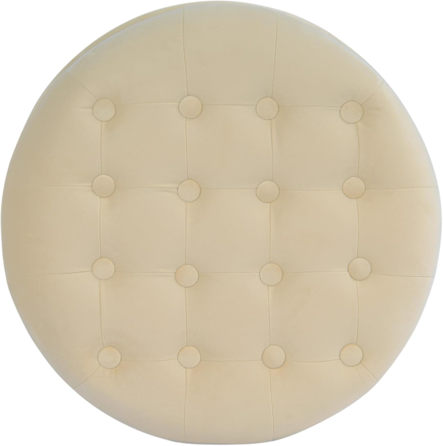 Homepop Pouf Contenitore in Velluto, Crema - immagine 7