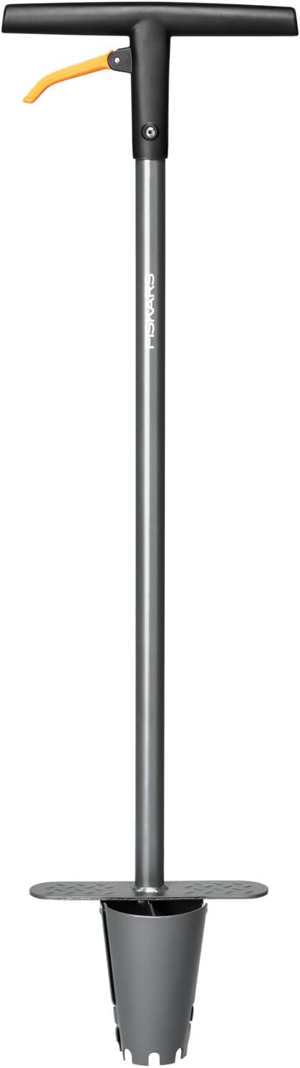 Fiskars Piantatoio per Bulbi Ergo 1m, Nero/Arancione