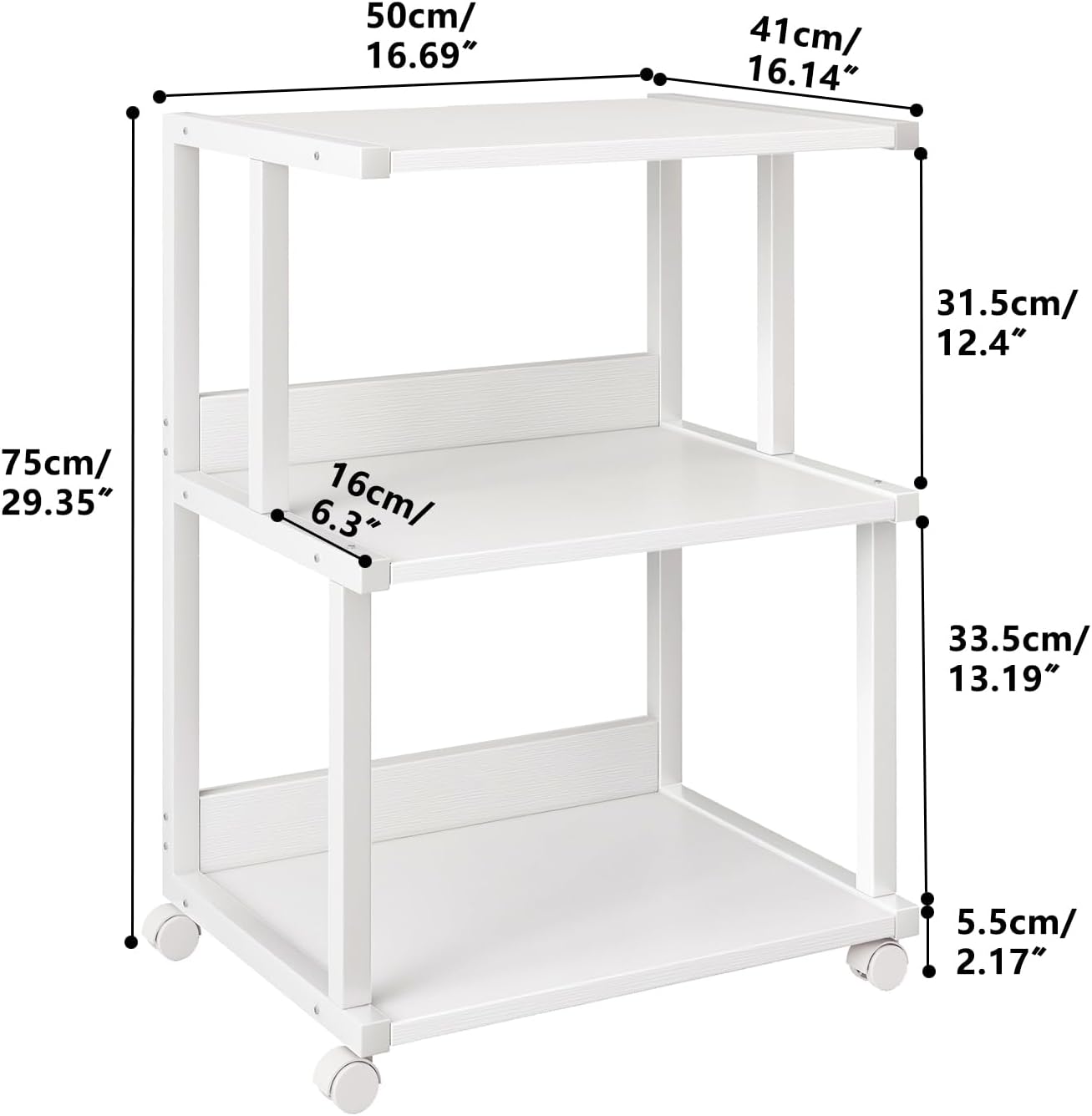Ibuyke Supporto per Stampante 3 Livelli con Ruote - immagine 3