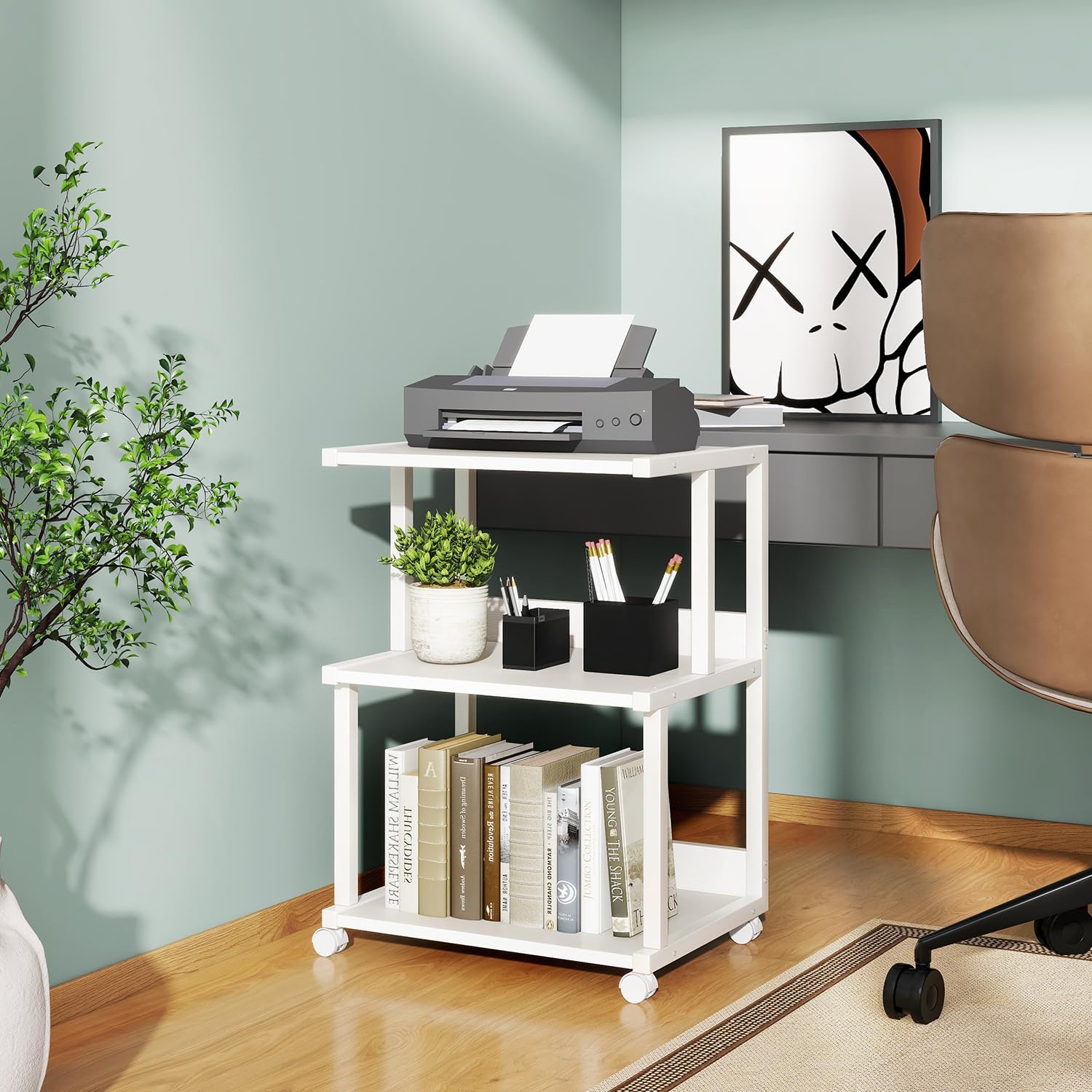 Ibuyke Supporto per Stampante 3 Livelli con Ruote - immagine 6