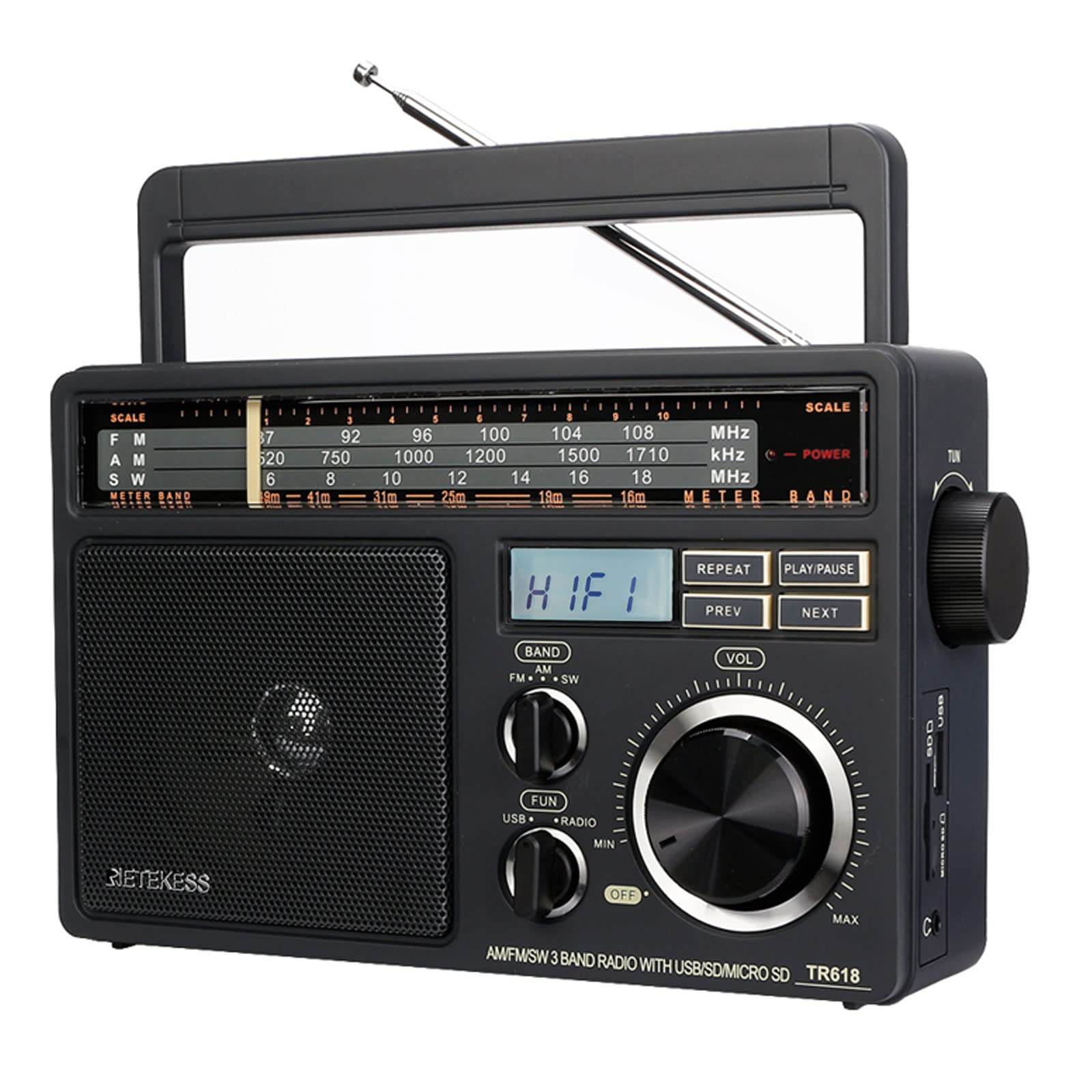 Retekess TR618 Radiolina Portatile FM AM SW Vintage