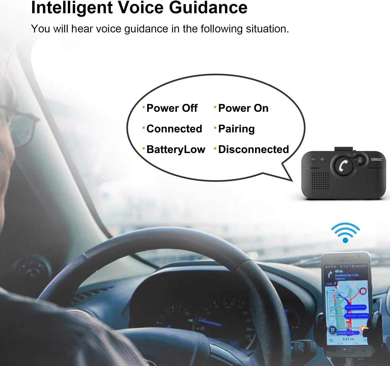 Sunitec Kit Vivavoce Bluetooth 5.0 per Auto - immagine 5