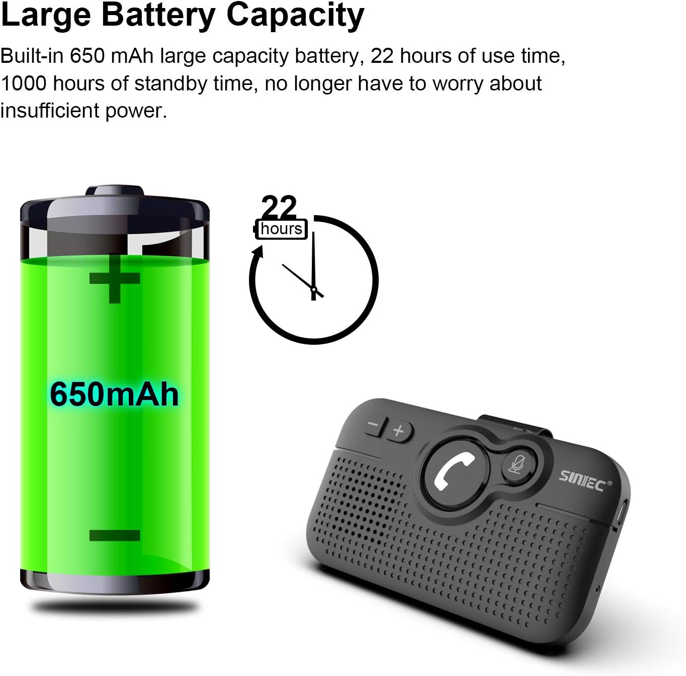 Sunitec Kit Vivavoce Bluetooth 5.0 per Auto - immagine 7