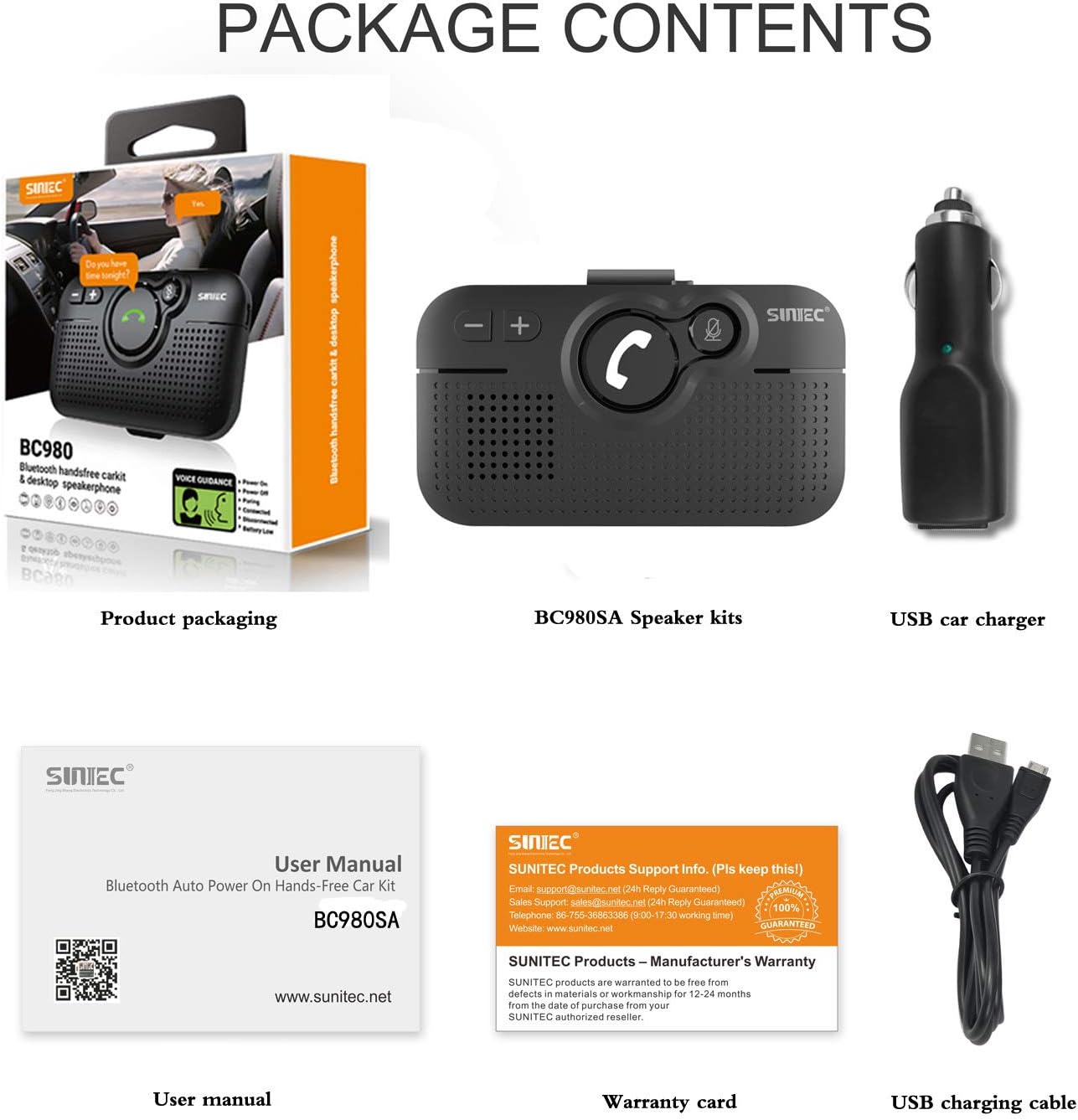 Sunitec Kit Vivavoce Bluetooth 5.0 per Auto - immagine 8