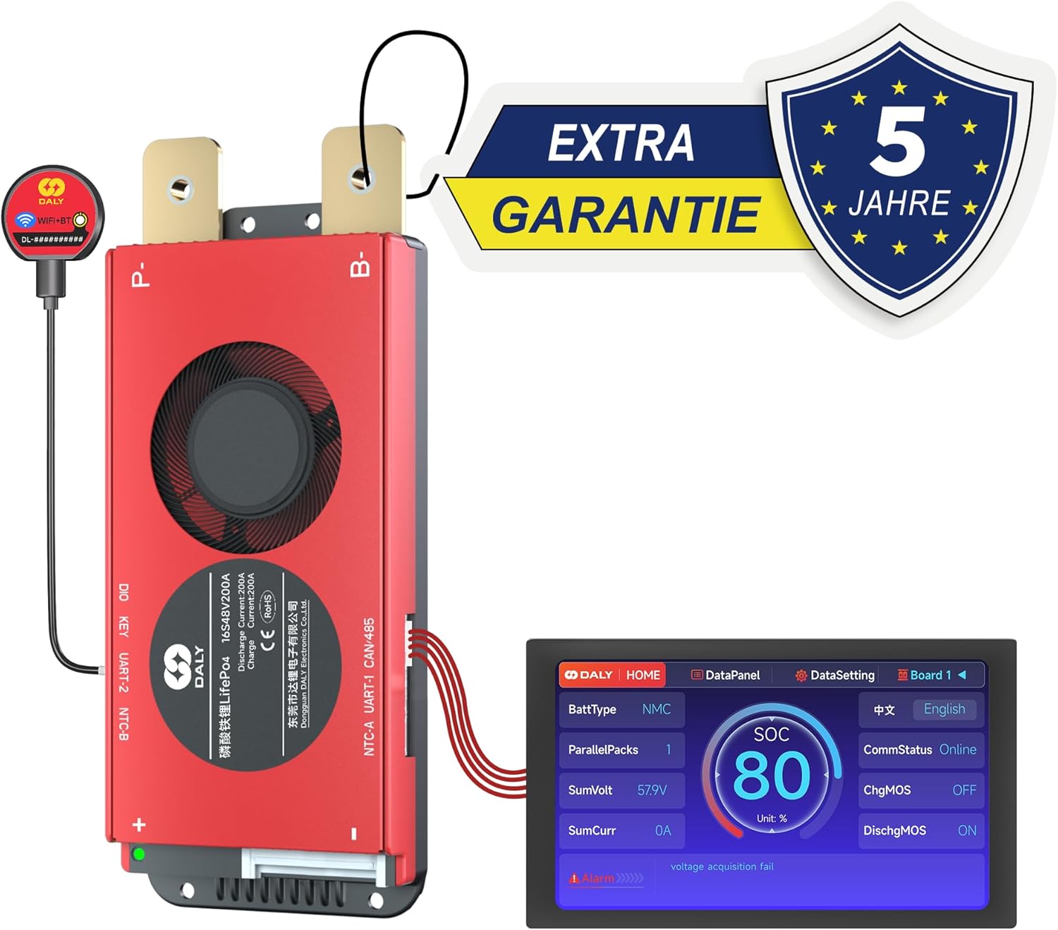 Daly BMS 48V 16S 200A Smart con Display LCD 4.3" - immagine 2