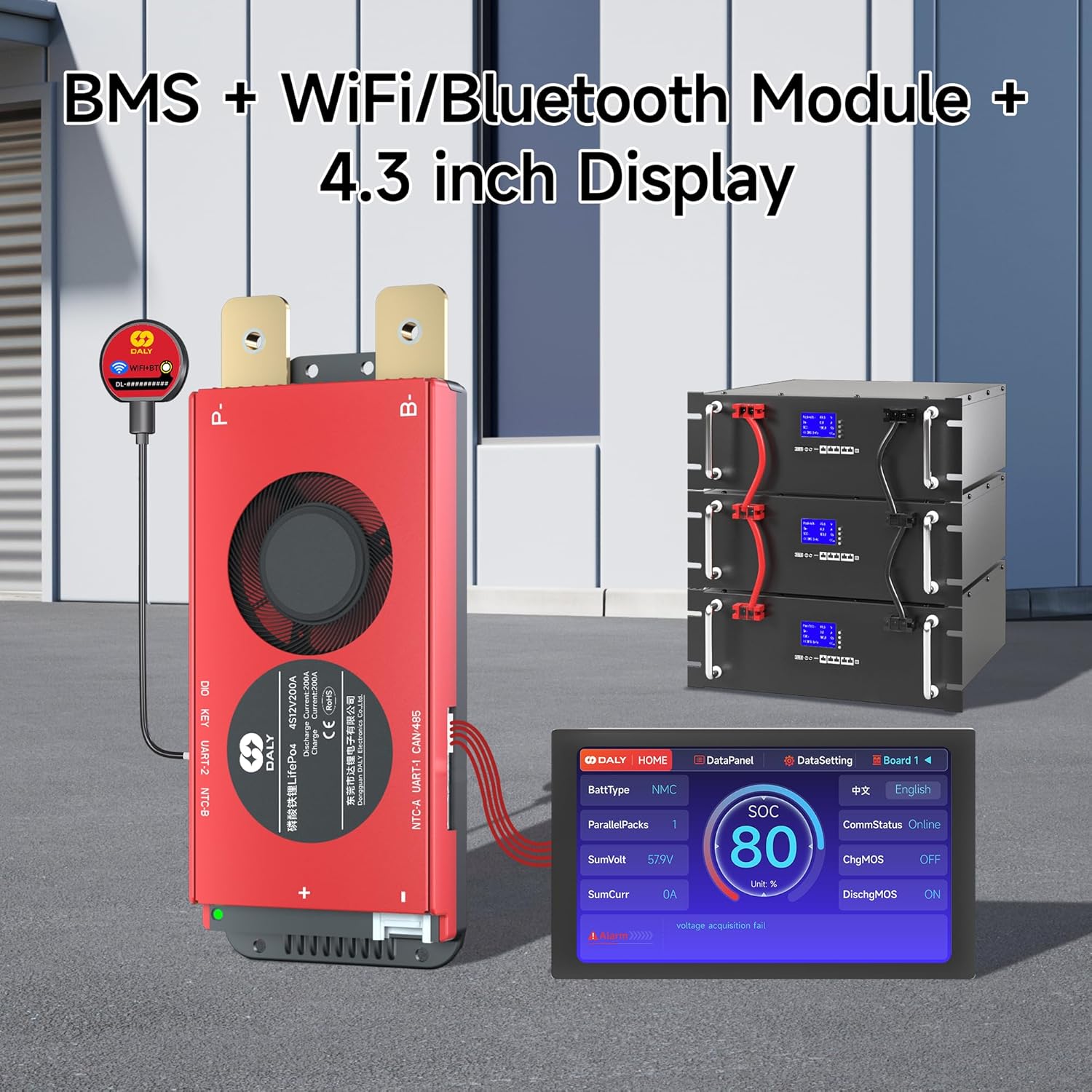 Daly BMS 48V 16S 200A Smart con Display LCD 4.3" - immagine 7