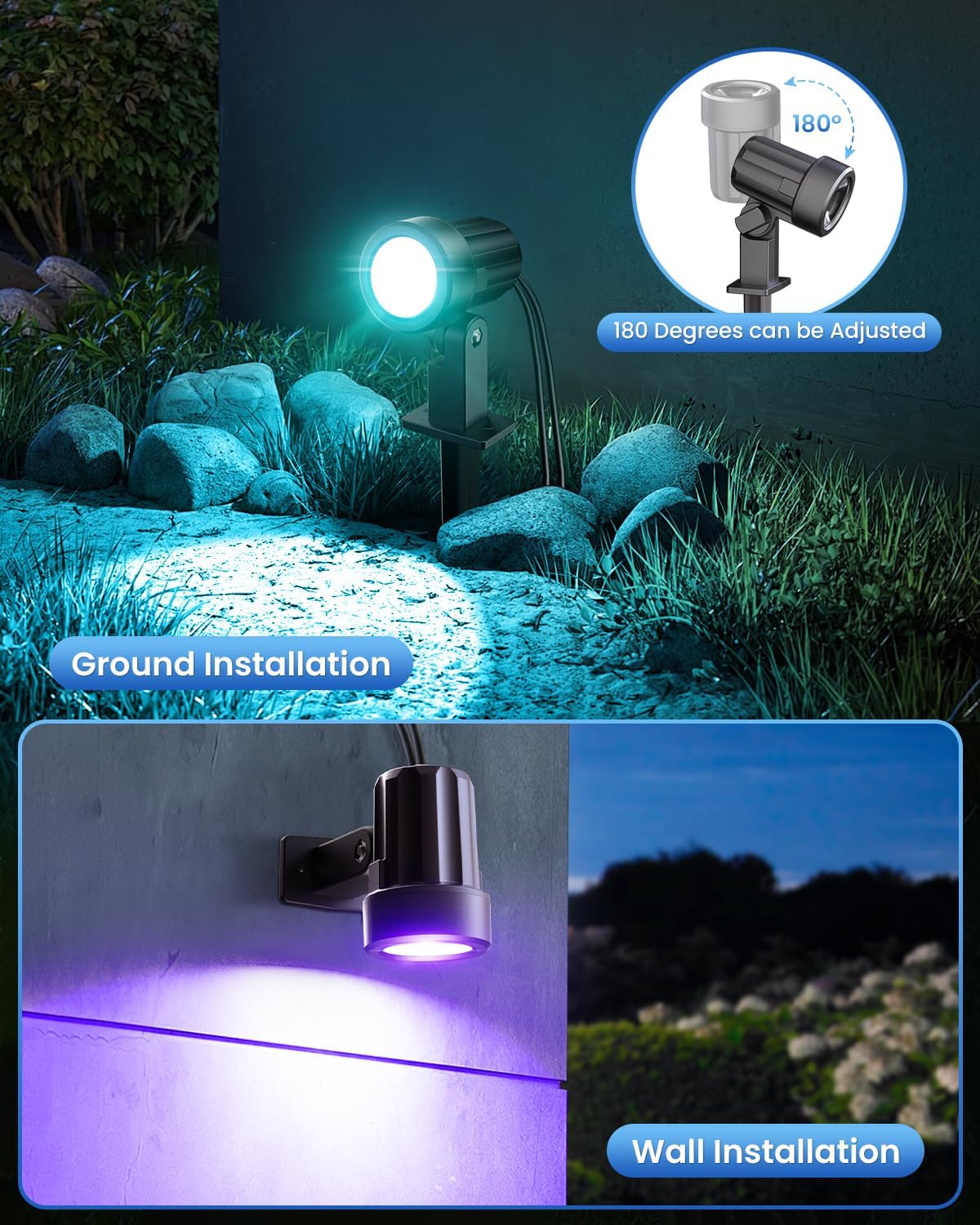 Meihua Faretto Solare Esterno 10 Colori IP66 - immagine 4