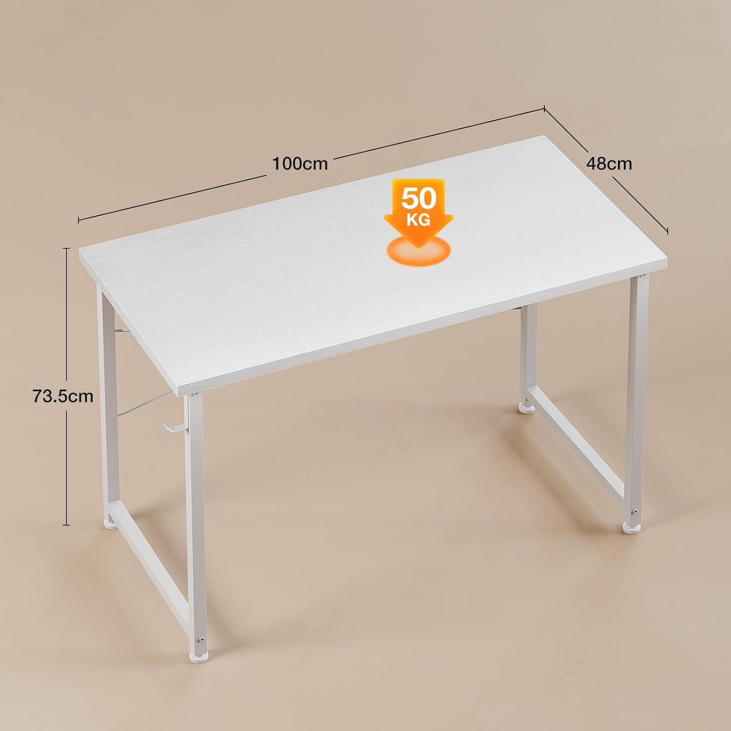 Odk Scrivania per Computer 100x48cm, Bianca - immagine 3