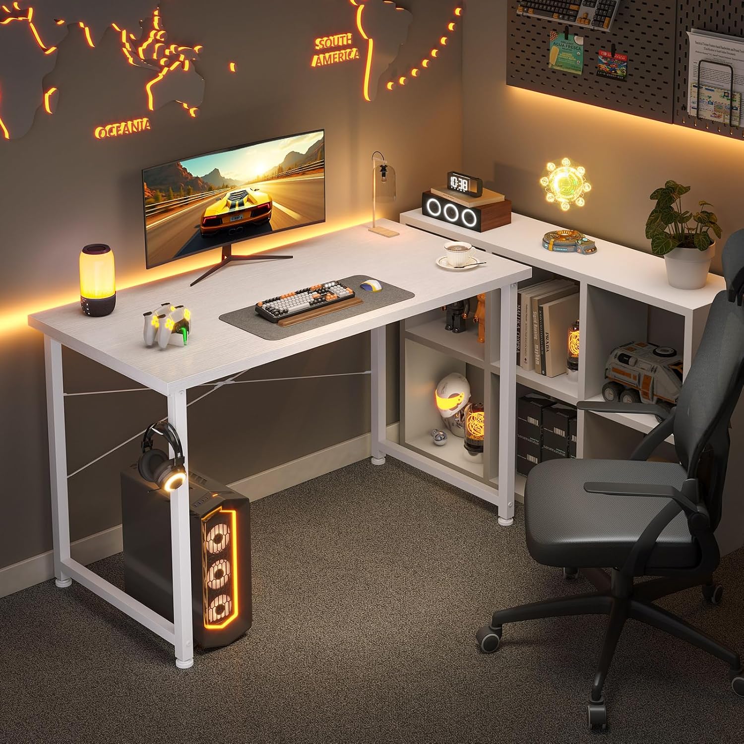 Odk Scrivania per Computer 100x48cm, Bianca - immagine 5