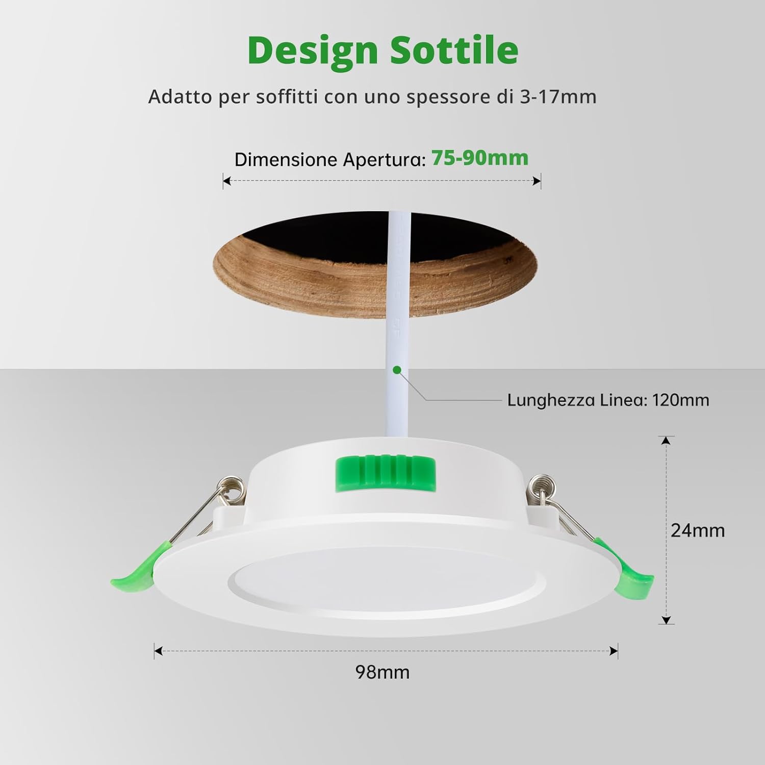 Faretti Led Incasso per Cartongesso 7W IP44 (20 pz) - immagine 3