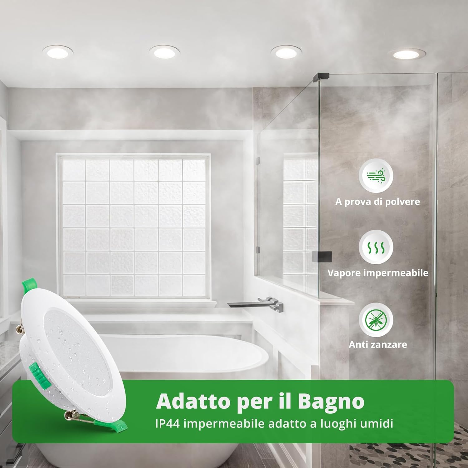 Faretti Led Incasso per Cartongesso 7W IP44 (20 pz) - immagine 5