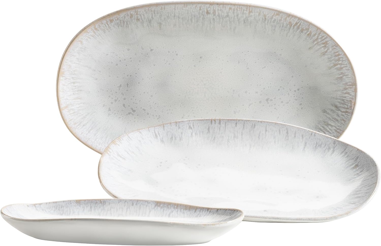 Mäser Serie Frozen Set 3 Piatti da Portata in Ceramica