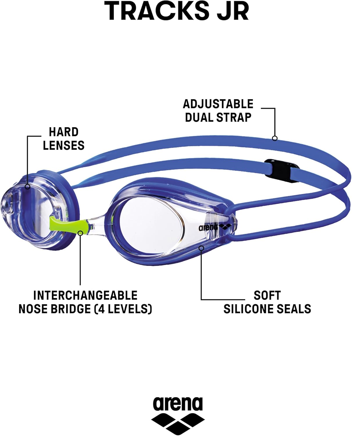 Arena Tracks Junior Occhialini Nuoto da Gara Anti-Appannamento - immagine 2