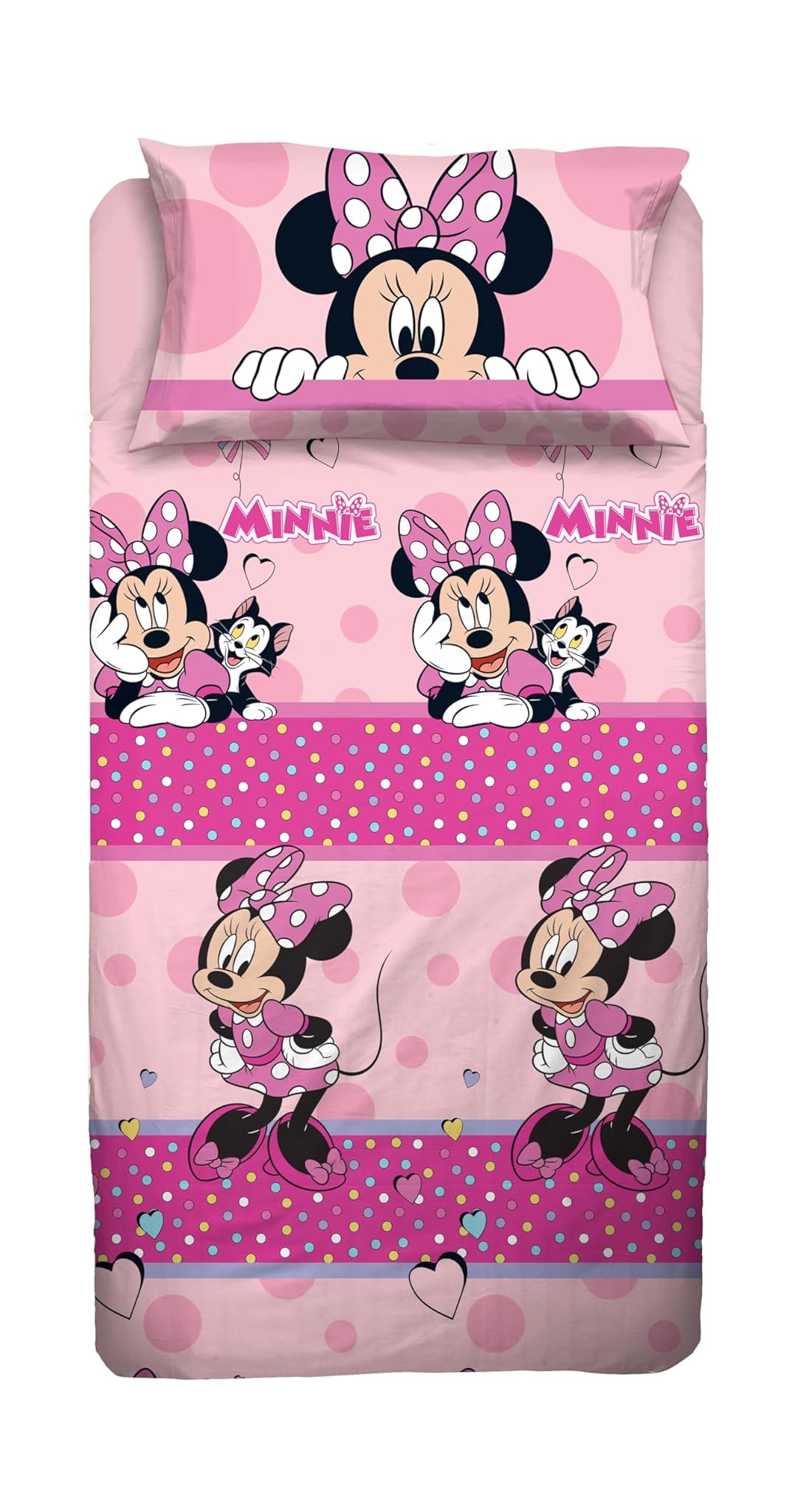 Minnie Mouse - Set Lenzuolo Letto Singolo, Rosa
