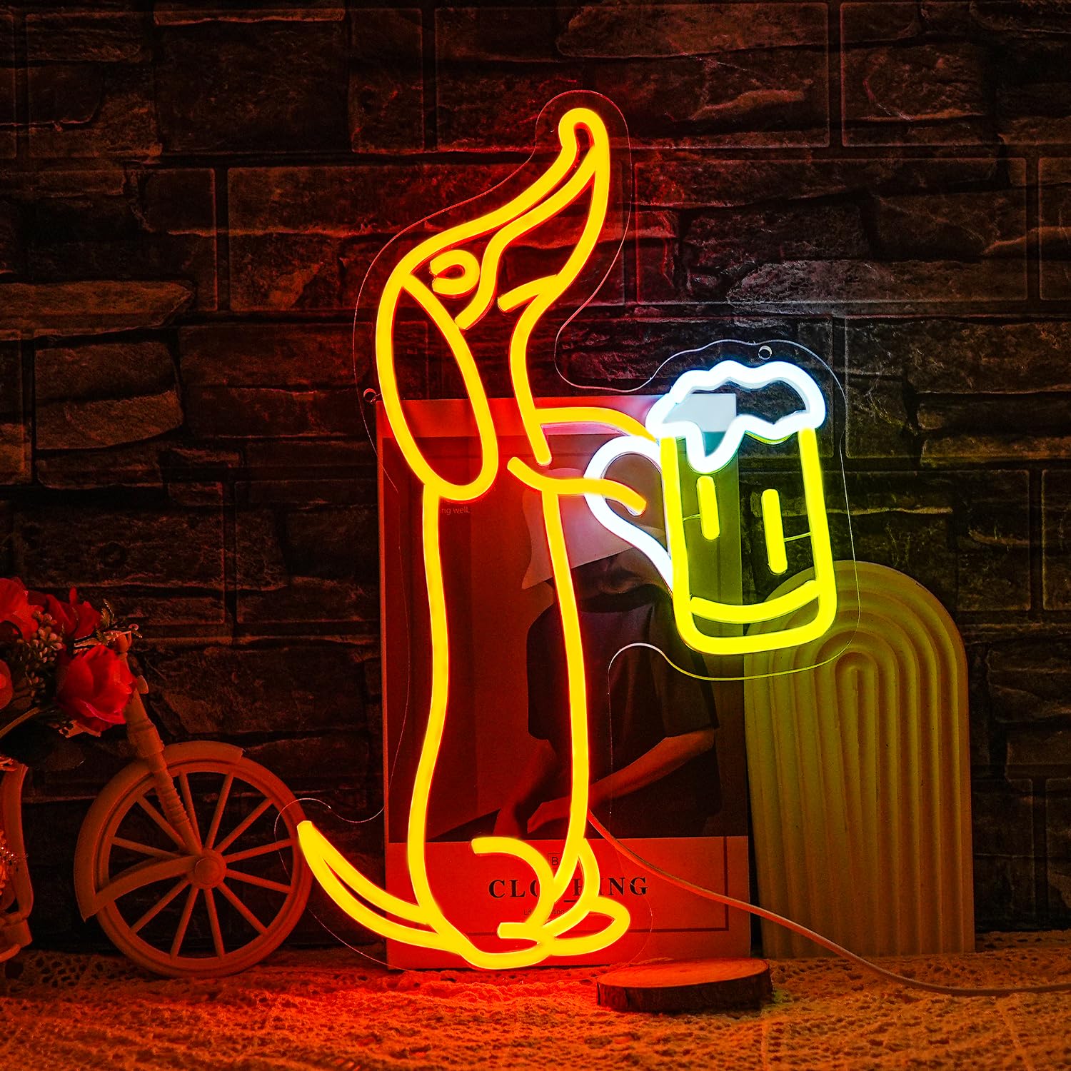 Cartello Neon per Cani Bassotto, Decorazione da Parete