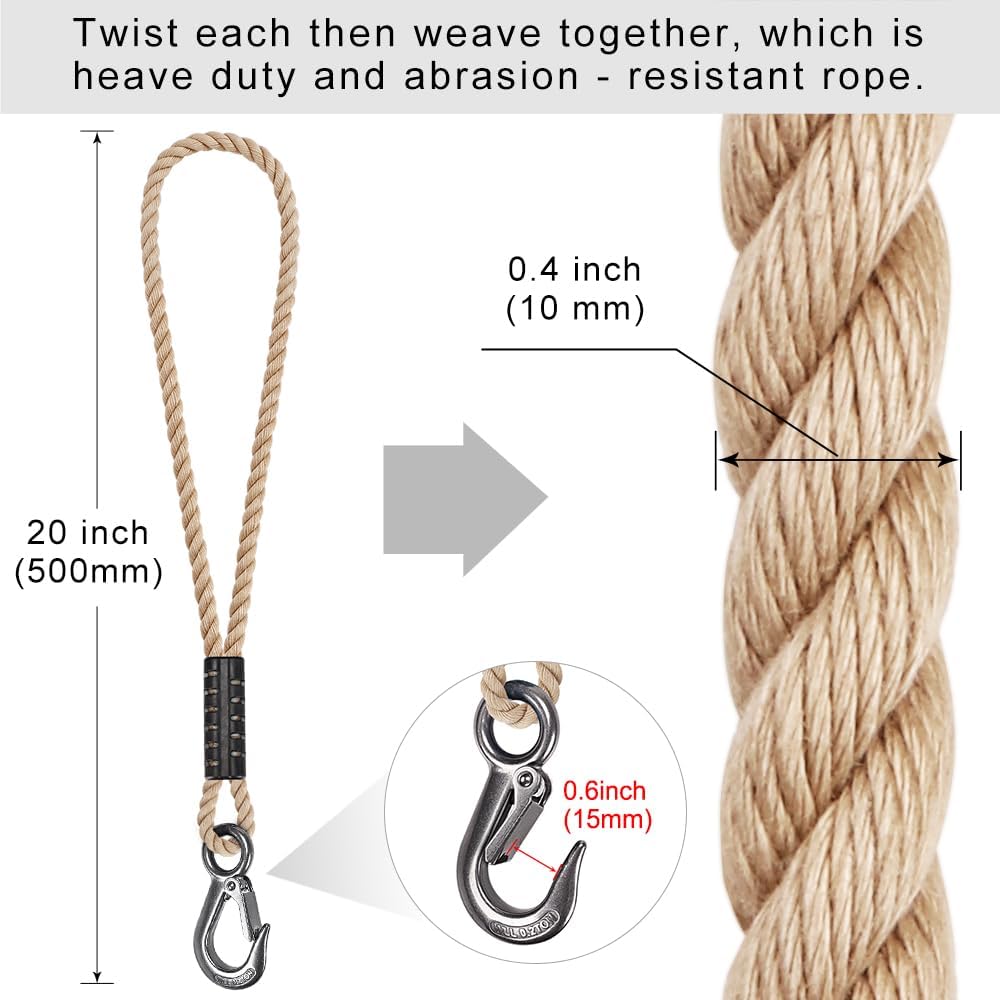 Benelabel Corde Sospensione Amaca 0,5m con Gancio - immagine 2