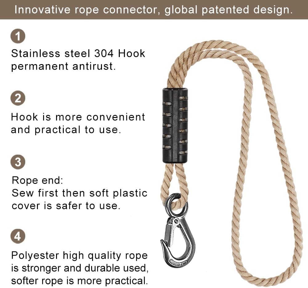 Benelabel Corde Sospensione Amaca 0,5m con Gancio - immagine 3