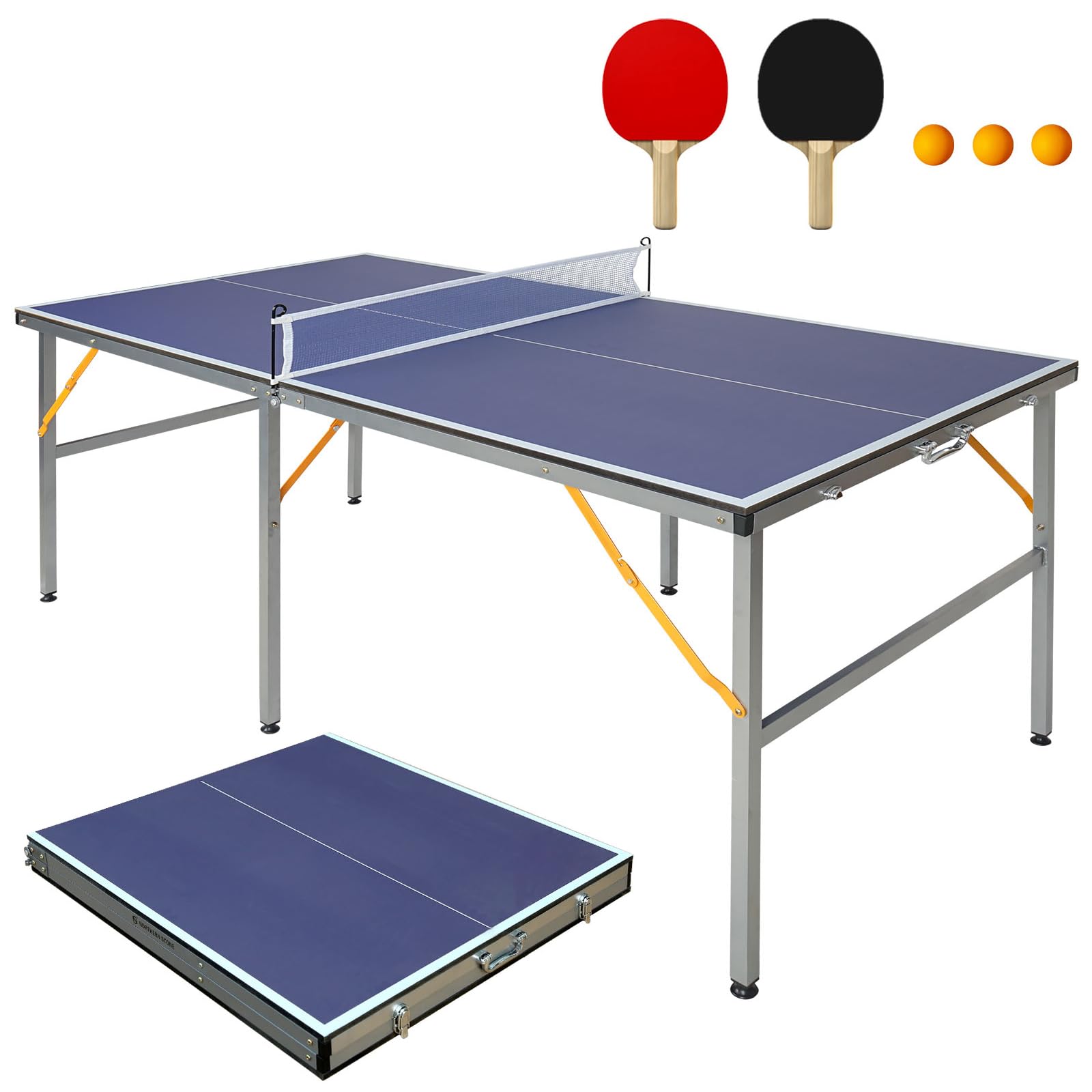 Funjepe Tavolo da Ping Pong Pieghevole 1.8x0.9m