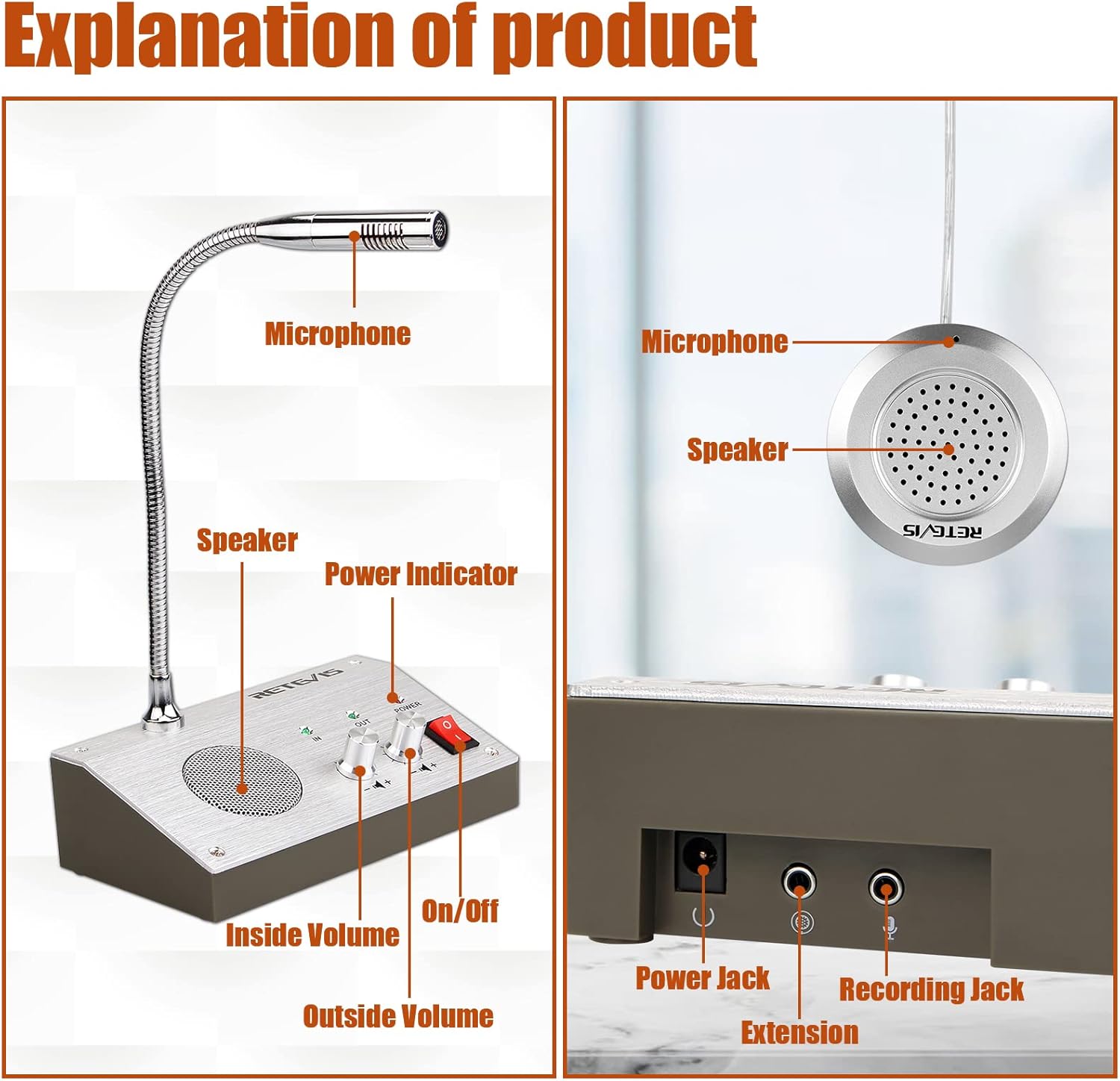 Retevis RT9908 Sistema Citofono Finestra Bidirezionale - immagine 7