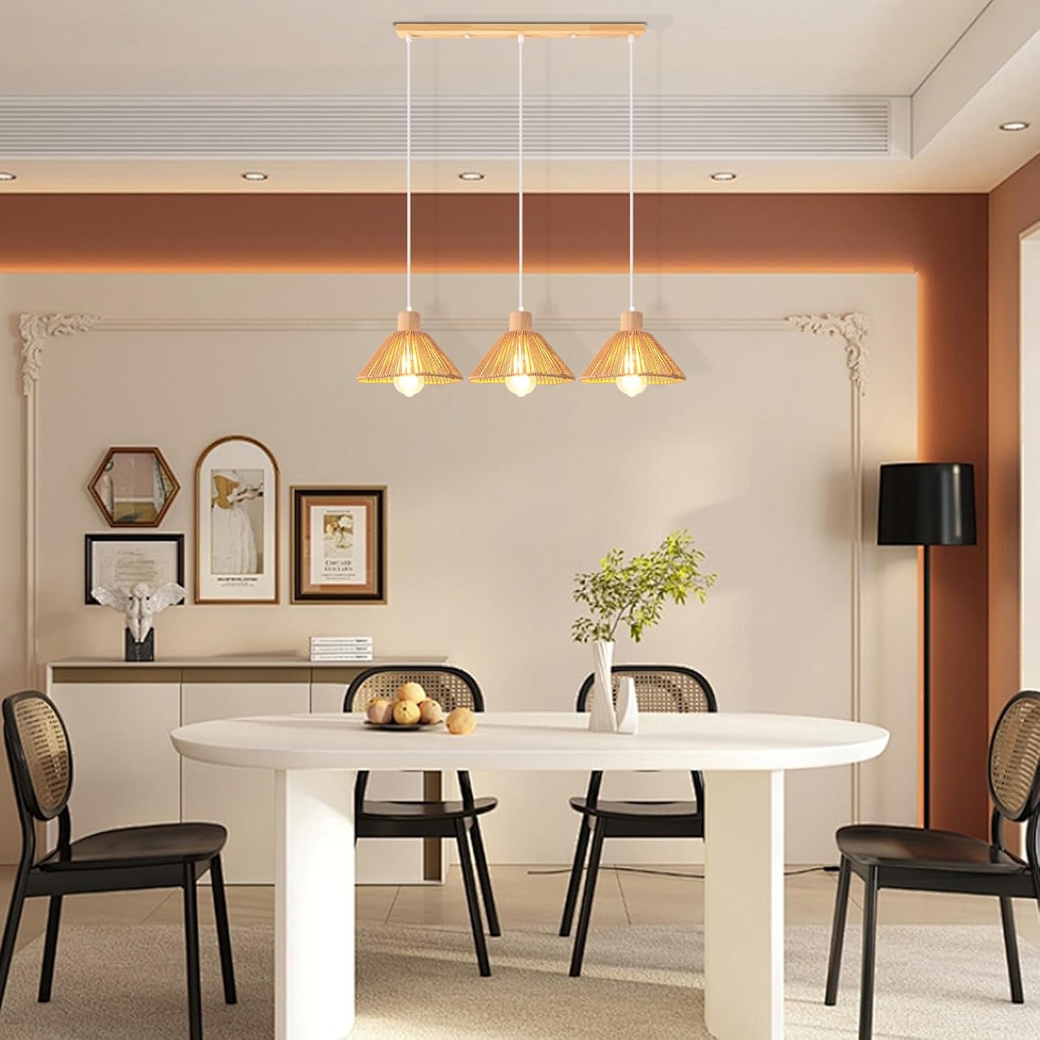 Idegu 3 Luci Lampada a Sospensione Retrò E27 - immagine 4