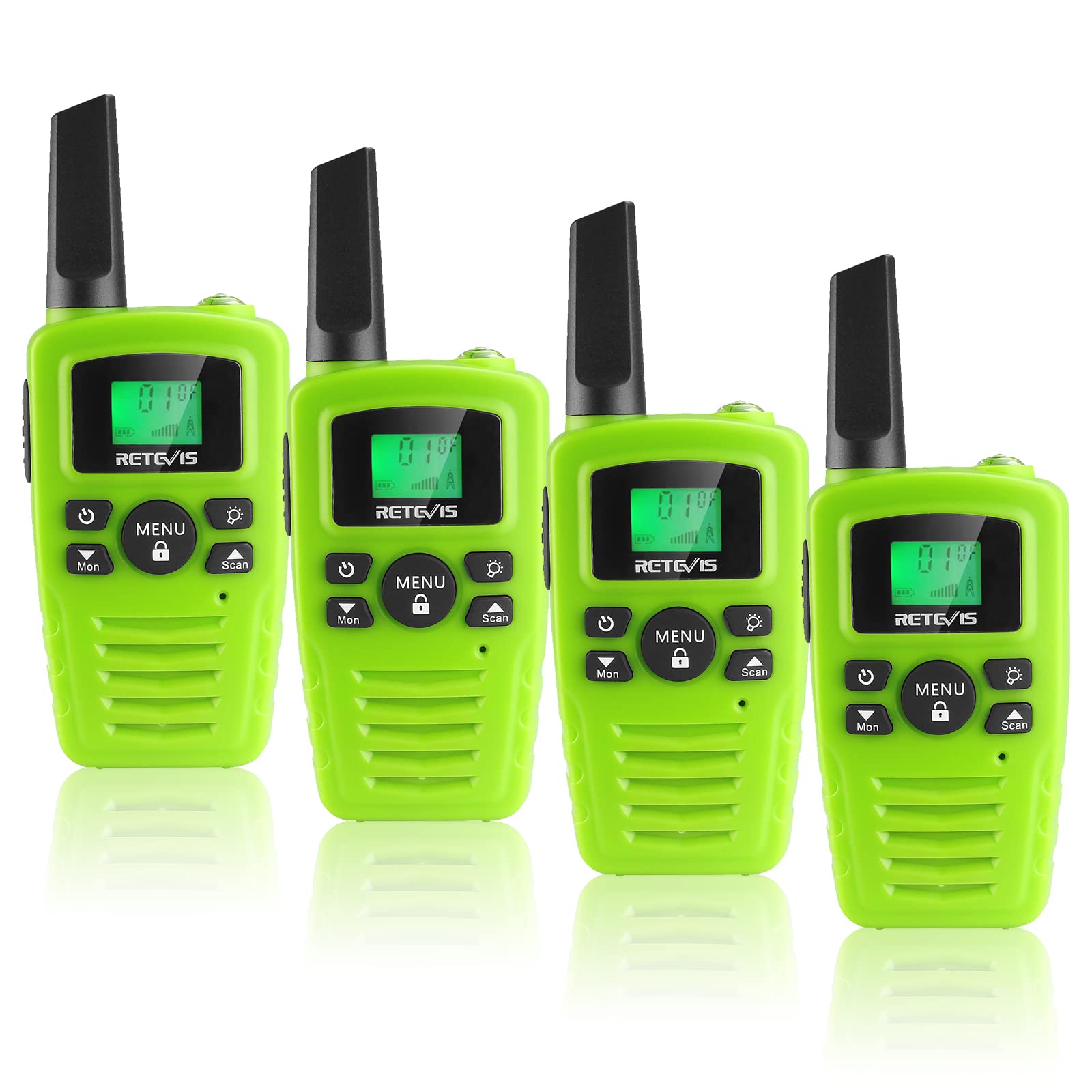 Retevis RA635 Walkie Talkie PMR446 16 Canali, Verde (4 Pezzi)