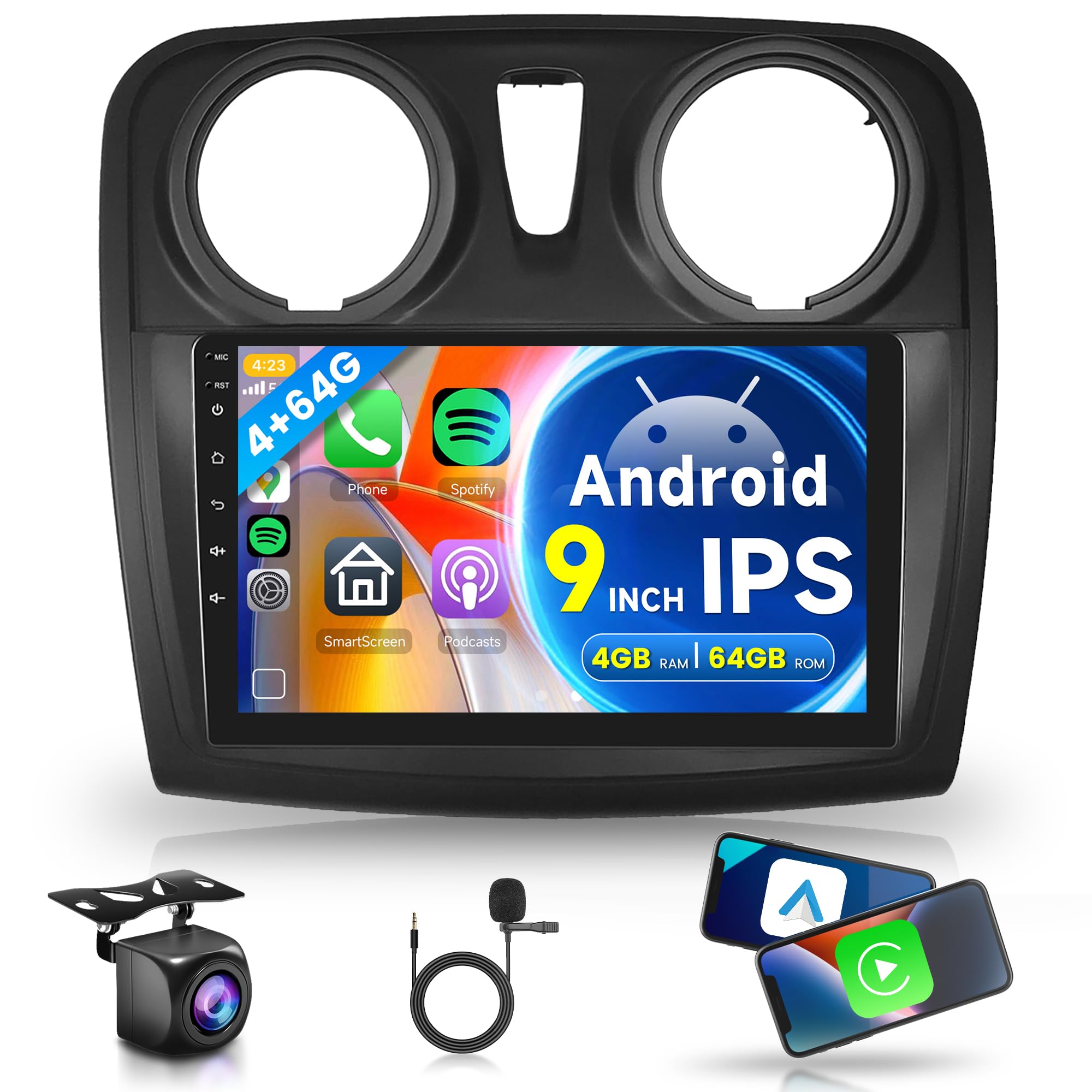 Android Autoradio 9" per Renault Dacia Logan 2 Sandero B52 (2012-2019)