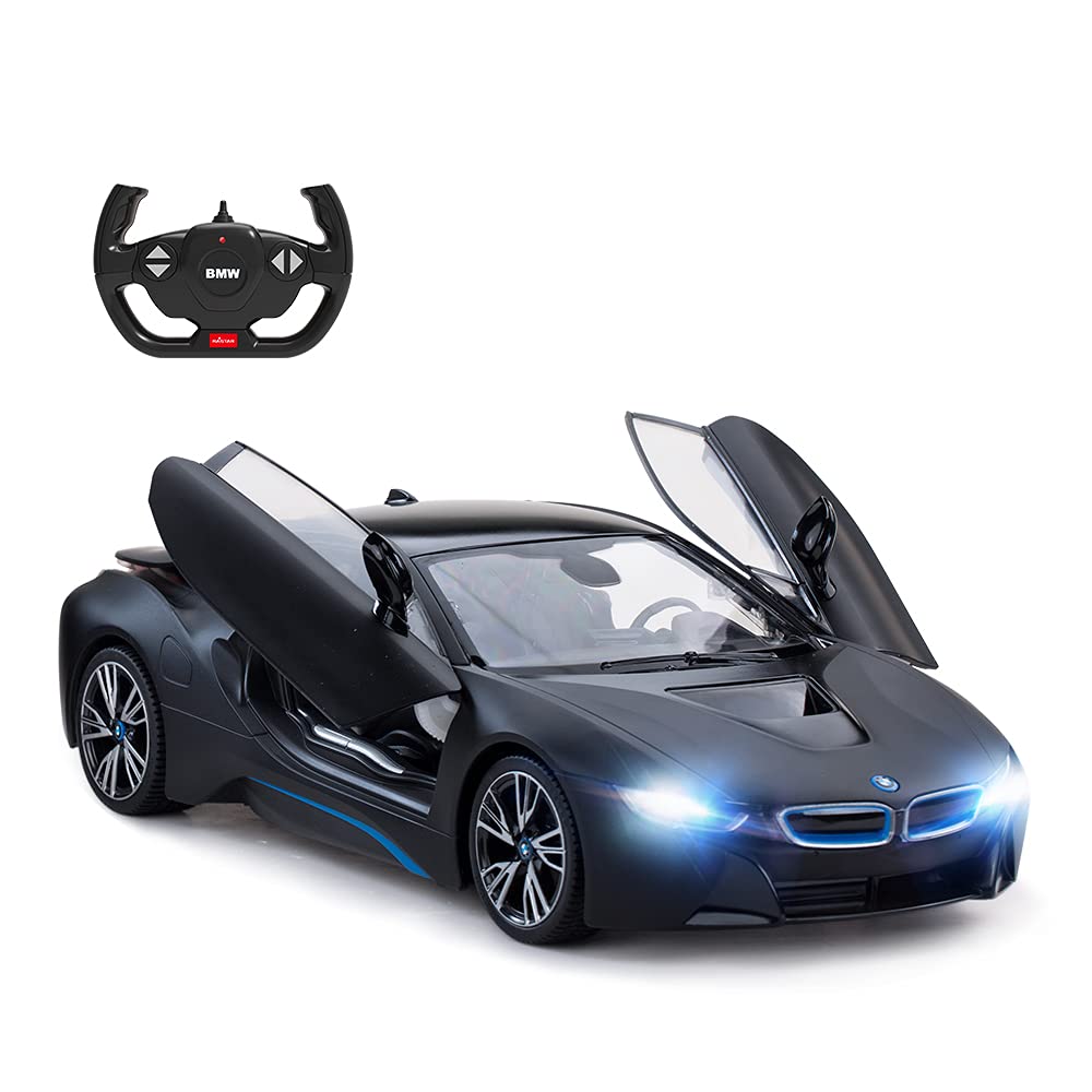 RASTAR BMW i8 Model Car 1:14 Telecomandata, Nero Opaco