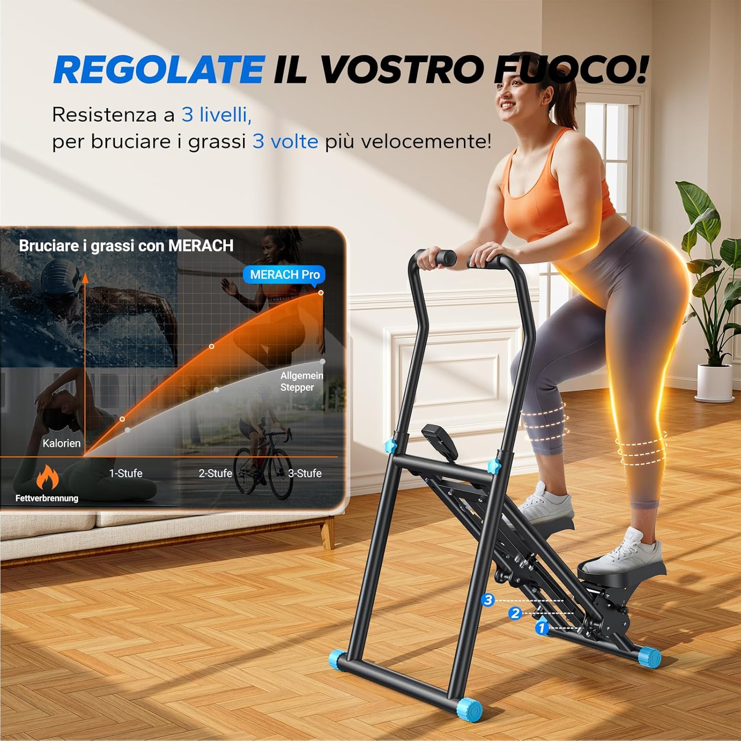 Merach Stepper Fitness 2025 Pro Pieghevole - immagine 3