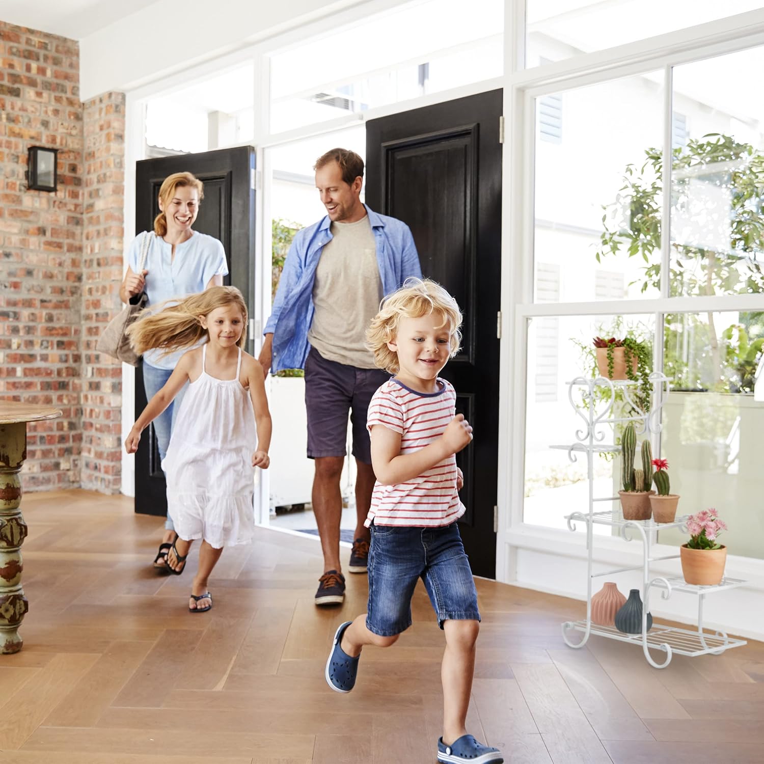 Relaxdays Scaffale Portavasi 5 Ripiani 75x56x23cm Nero - immagine 3