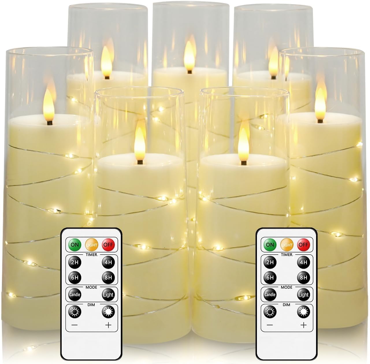 Candele a LED Senza Fiamma - 7 Pezzi con Telecomando