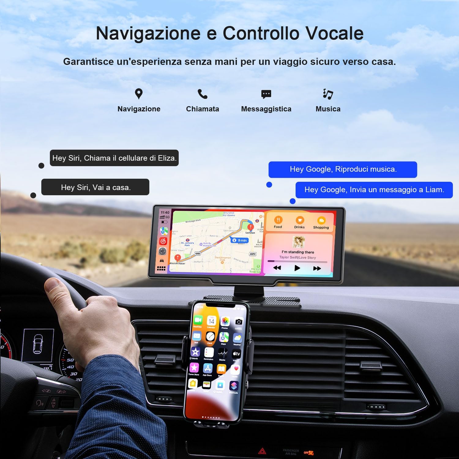Avylet Schermo Auto 9.26" Wireless Carplay e Android Auto - immagine 7