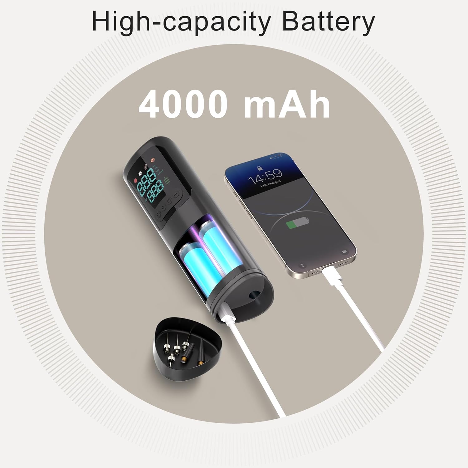 Pompa a Sfera Elettrica Portatile con Indicatore Digitale - immagine 3