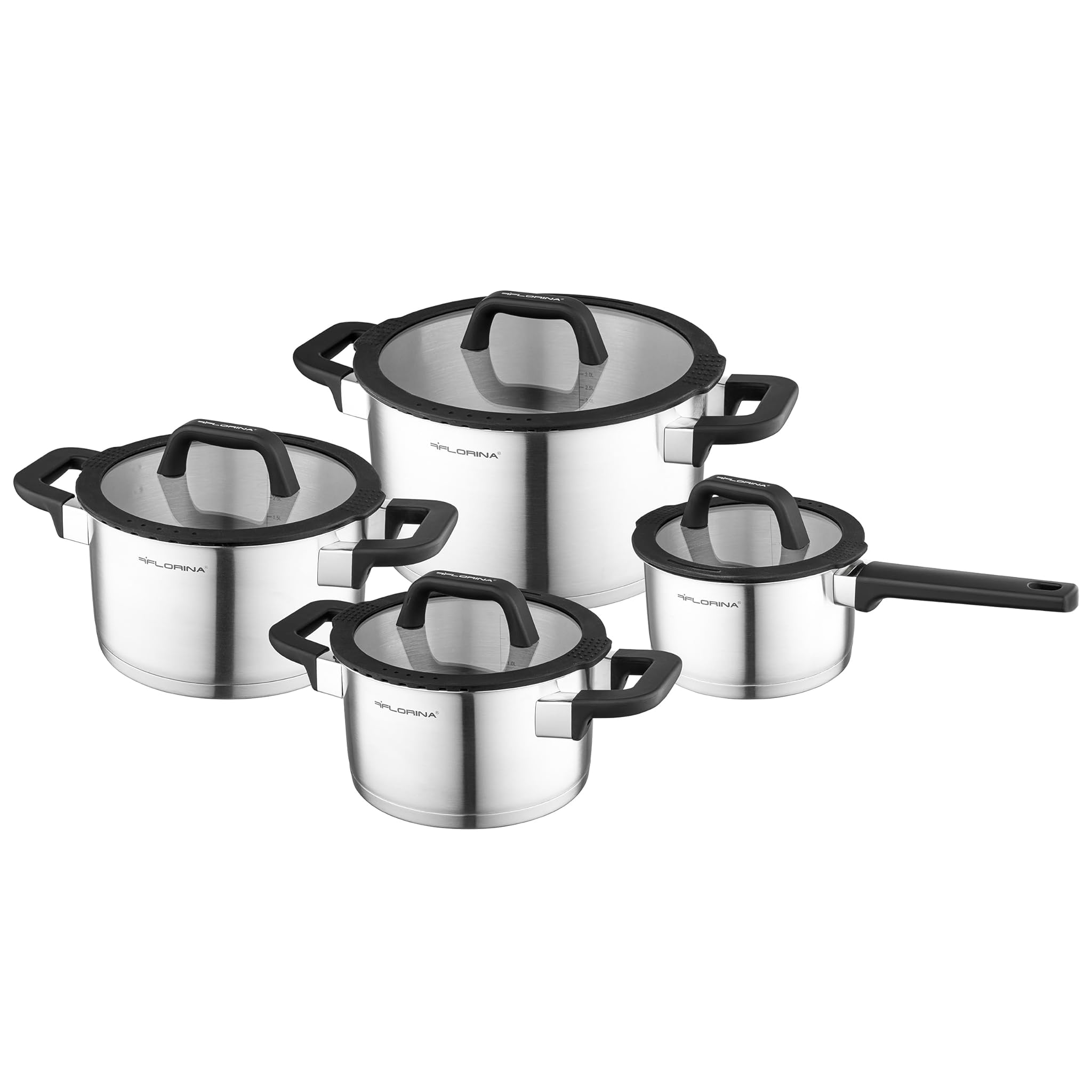 Florina CHEF - Set 8 Pentole Acciaio Inossidabile