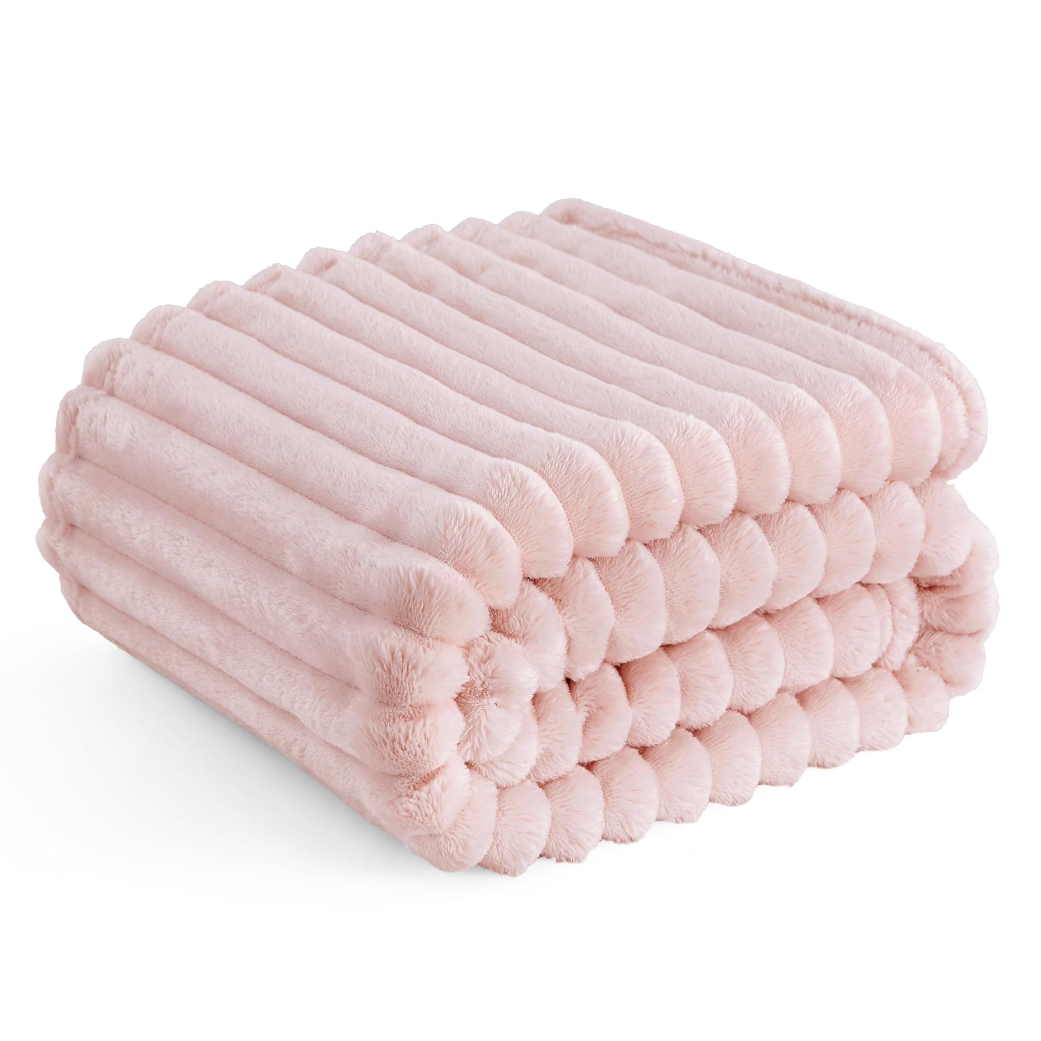 Bedsure Coperta Pile Divano Letto - Coperta Morbida Calda a Coste, Plaid Spessa per Soggiorno e Camera, Coperta Pile Invernale, Copridivano, XL 150x200 cm, Rosa Cristallo