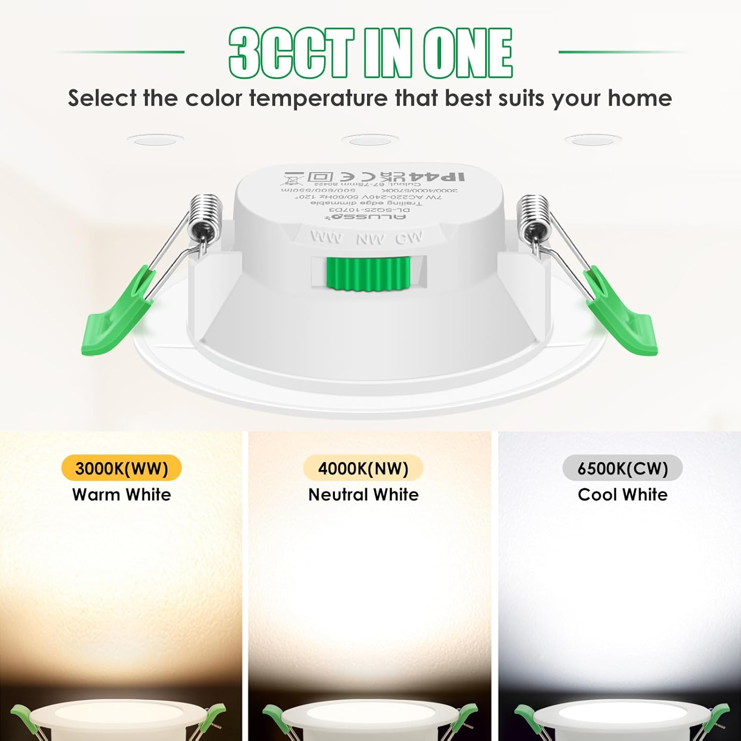 Alusso Faretti LED da Incasso Dimmerabili 7W, Set 6 - immagine 3